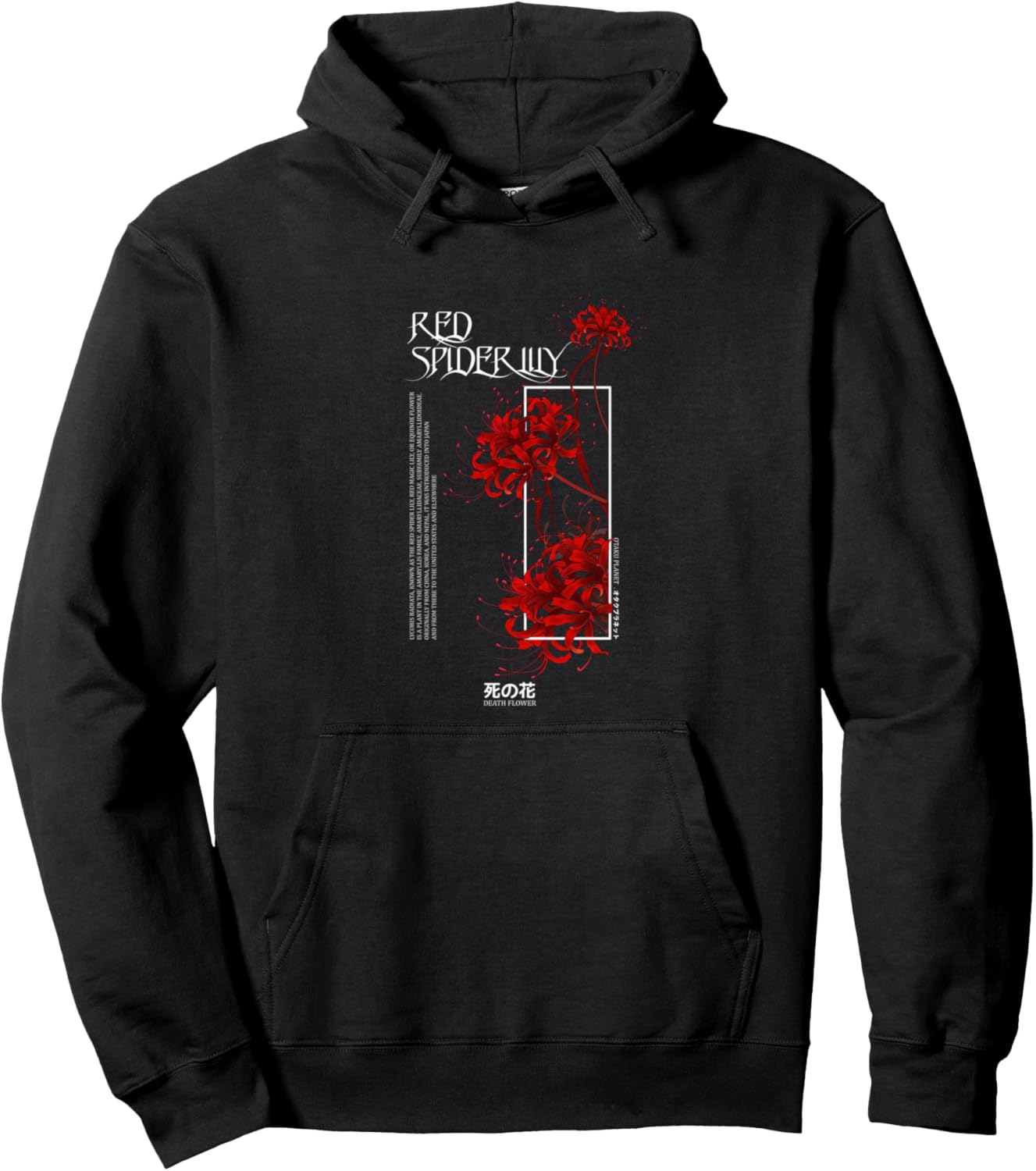 Japanese red spider lily in soft grunge anime aesthetics Pullover Hoodie