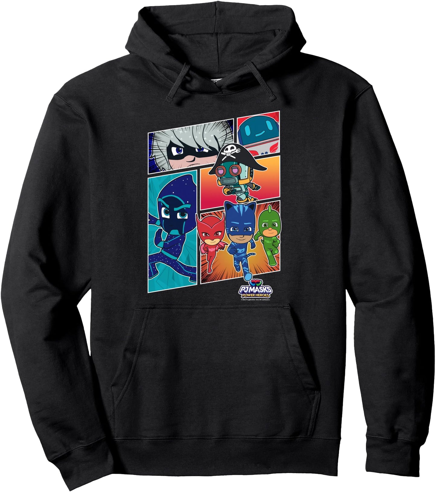 PJ Masks Group Shot Comic Panels Epic Logo Pullover Hoodie