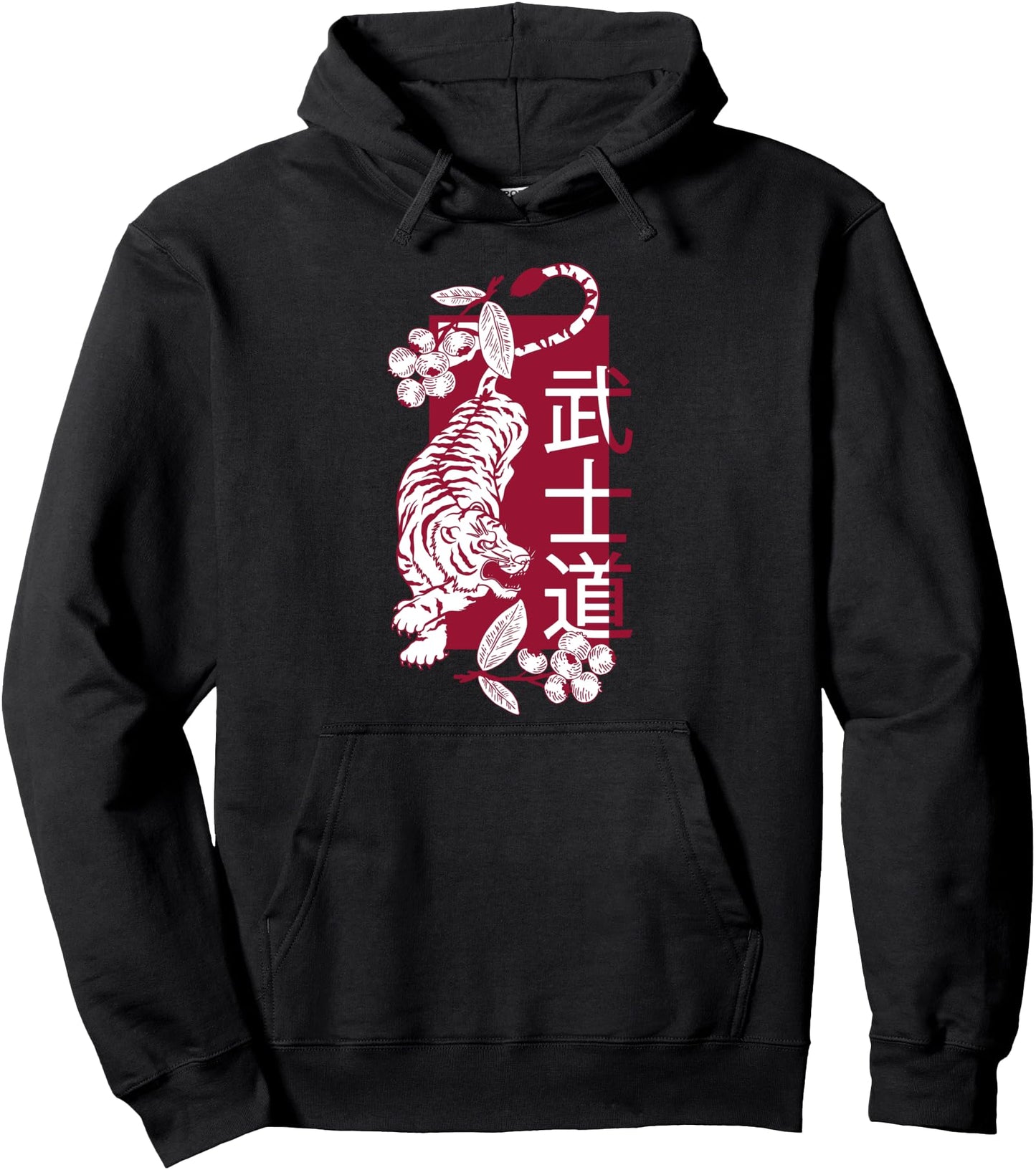 Japanese Asian Tiger Samurai Art Harajuku Aesthetic Vintage Pullover Hoodie