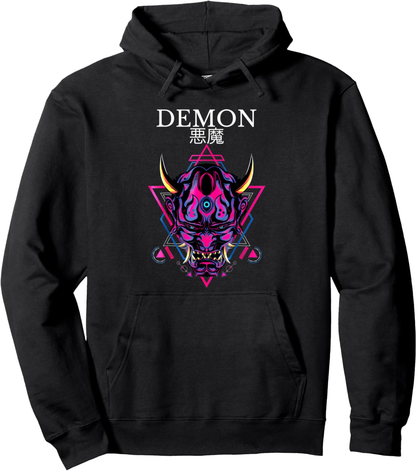 Demon Samurai Oni Akuma Mask Bushido Spirit Anime Japanese Pullover Hoodie