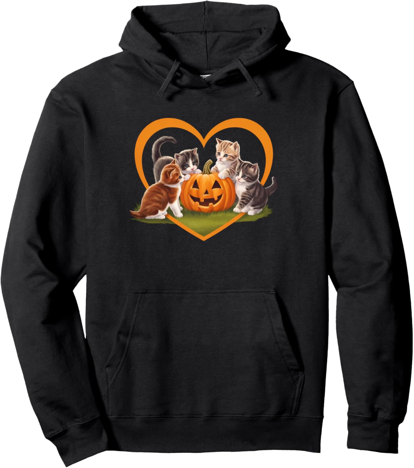 Cat Pumpkin Halloween Floral Spooky Season Men Women Pullover Hoodie