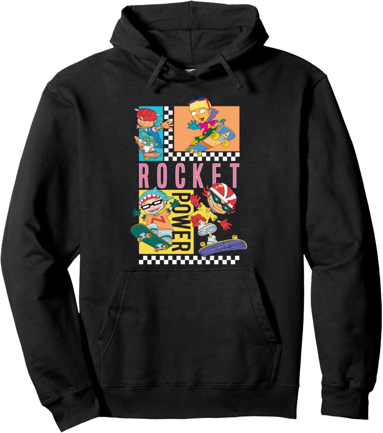 Checkerboard Rocket Power Grid Design Pullover Hoodie