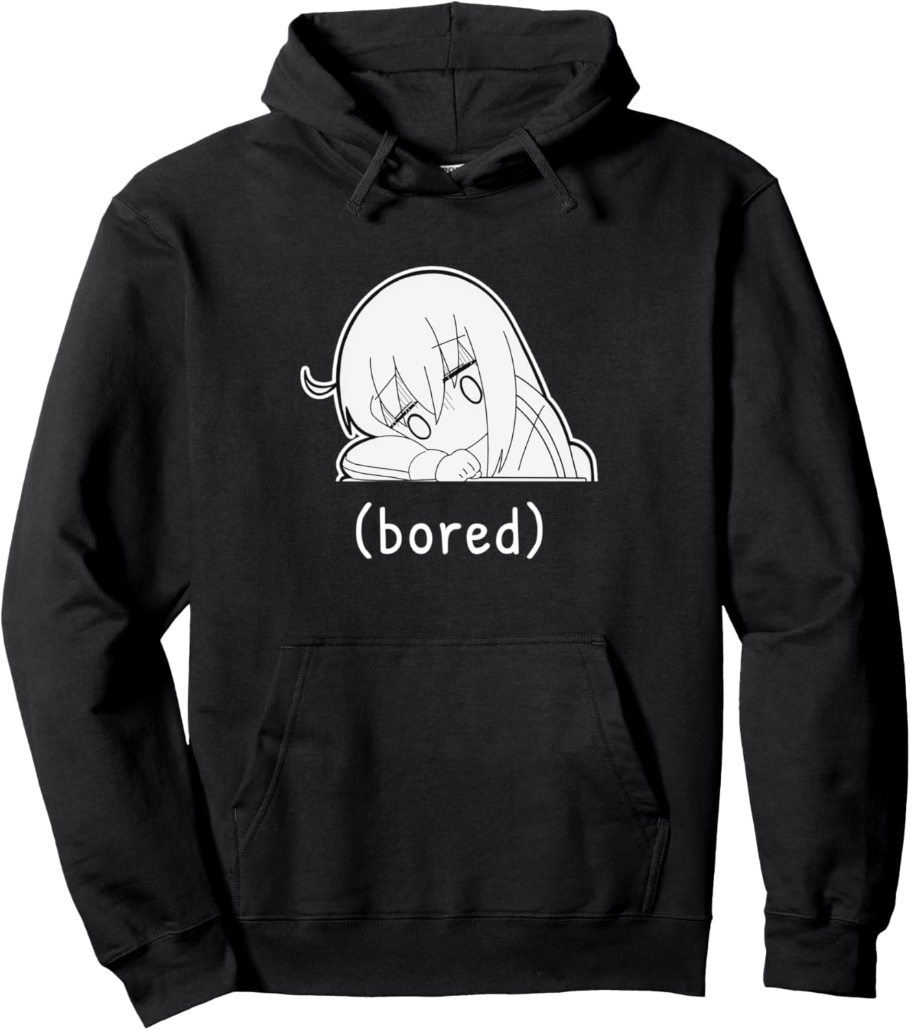 Funny Anime & Manga Bored Bocchi Chibi Meme Pullover Hoodie