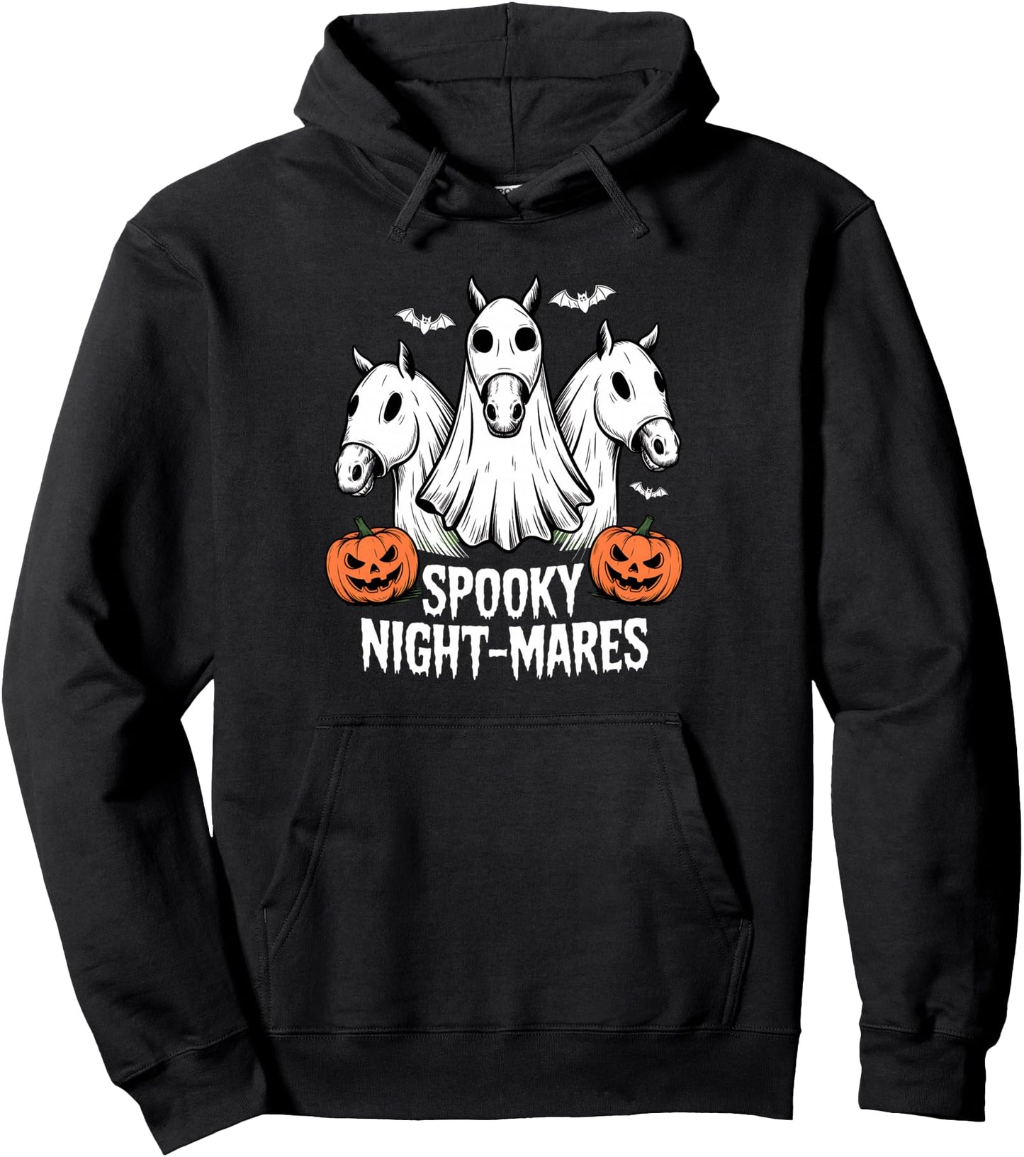 Halloween Western Spooky Night Mares Horse Cute Ghost Pullover Hoodie
