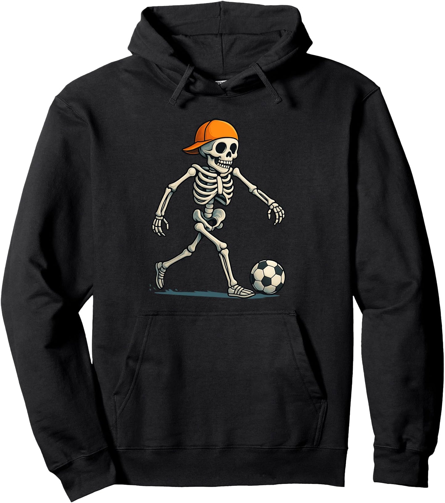 Skeleton Soccer Halloween Lazy Costume Funny Men Boys Pullover Hoodie