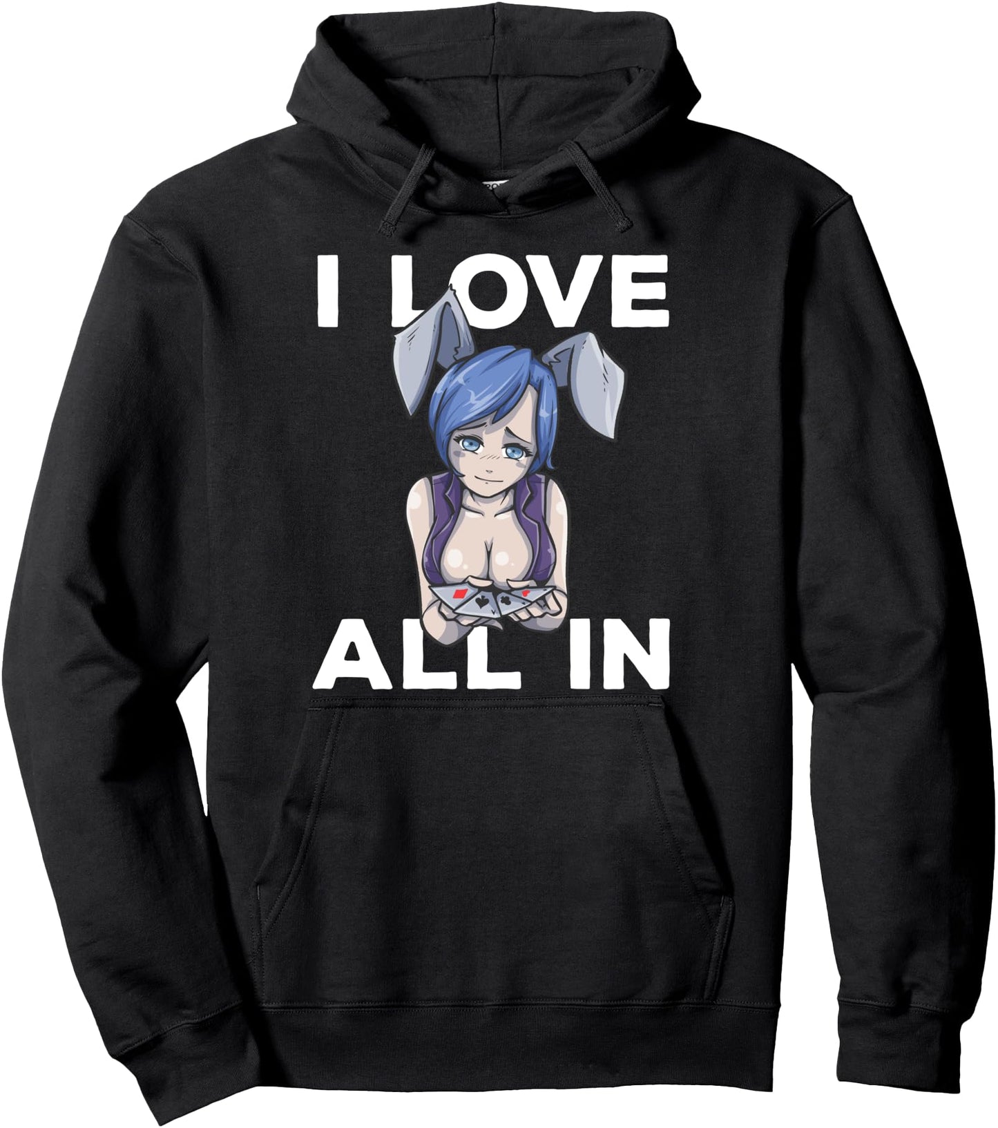 Otaku Ahegao Sexy Poker Girl Ecchi Etchi Hentai Lewd Senpai Pullover Hoodie