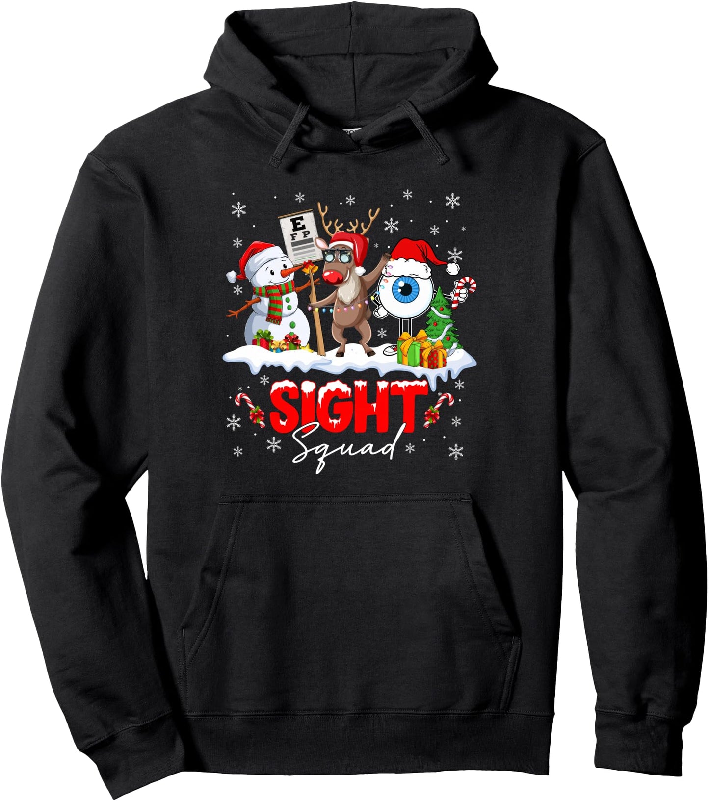 Christmas Sight Squad Santa Reindeer Optometrist Snowman Pullover Hoodie