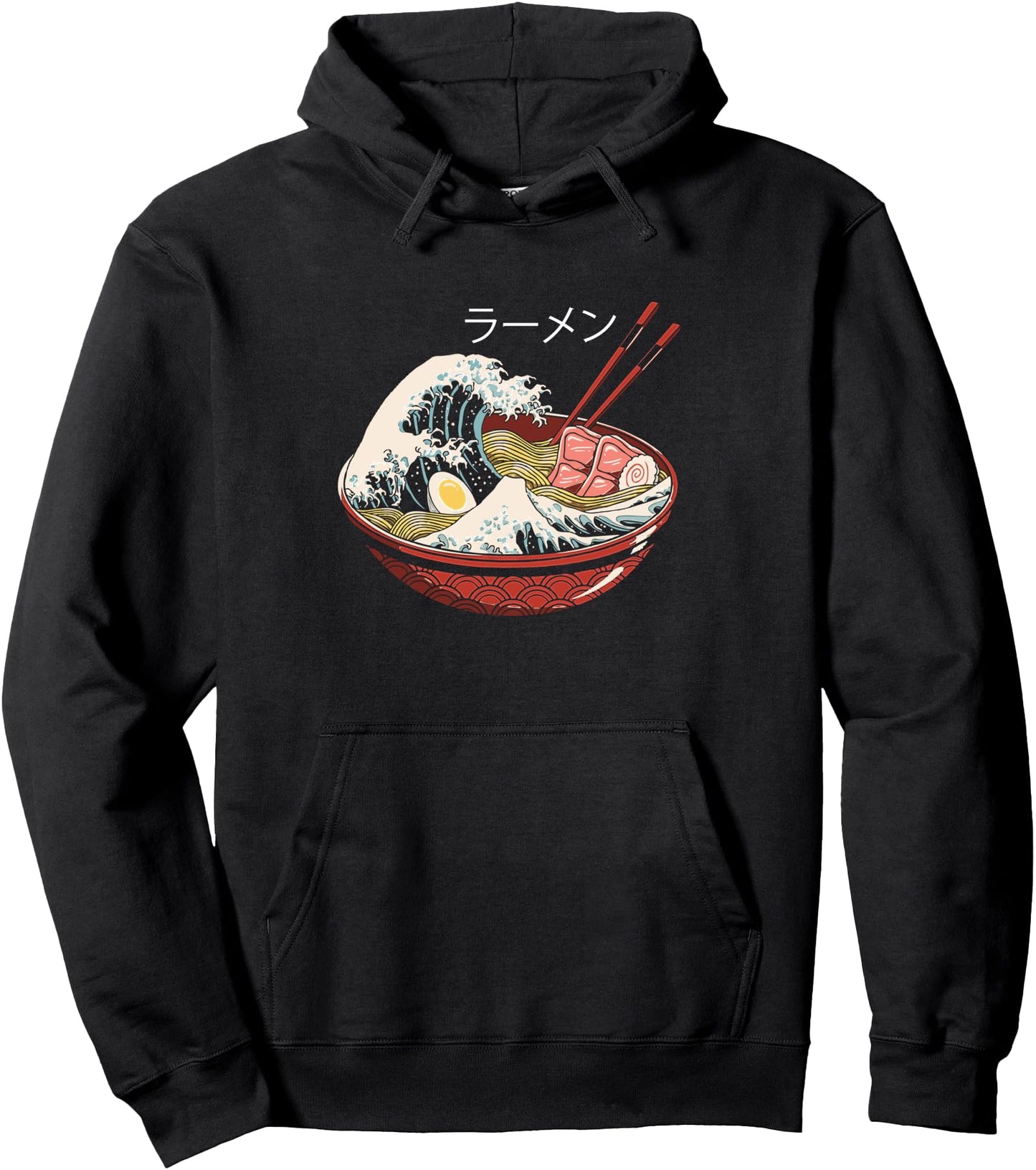 Men's Great Kawaii Japanese Ramen Wave Anime Pullover Hoodie