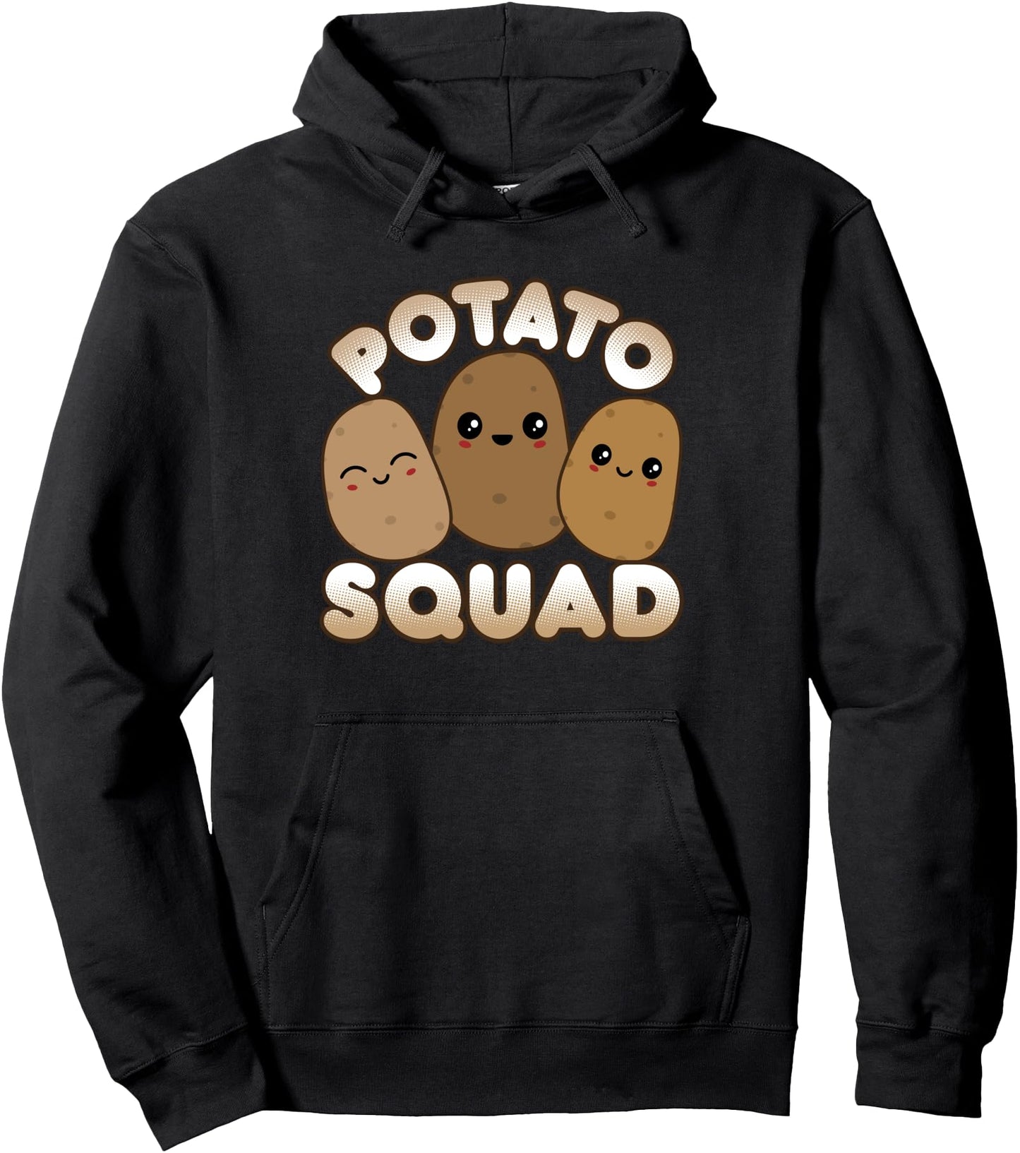 Funny Potato Gift Cute Kawaii Style Smiling Potato Squad Pullover Hoodie