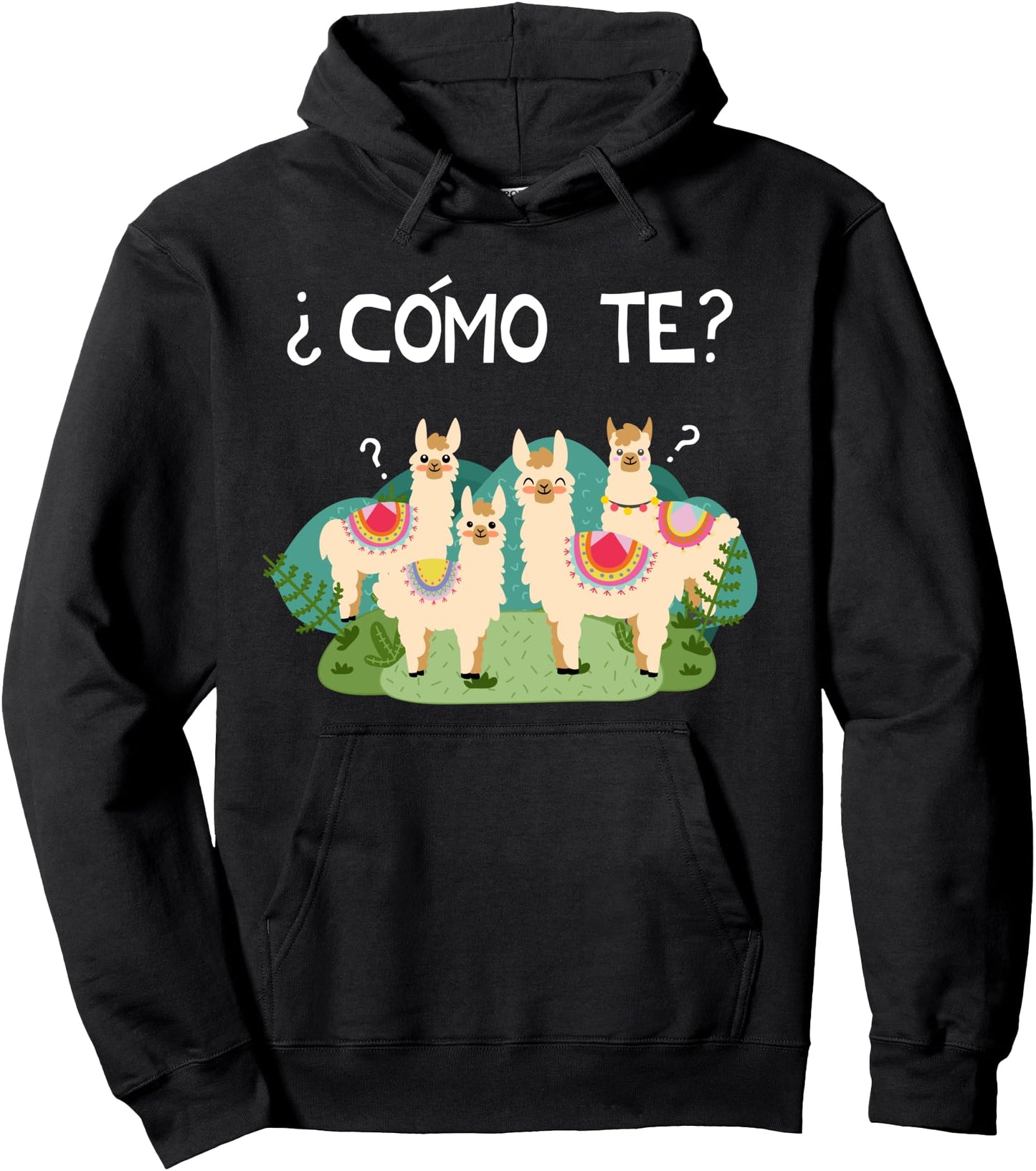 Funny Spanish Hoodie, Como Te Llama, Llama Hoodie Pullover Hoodie