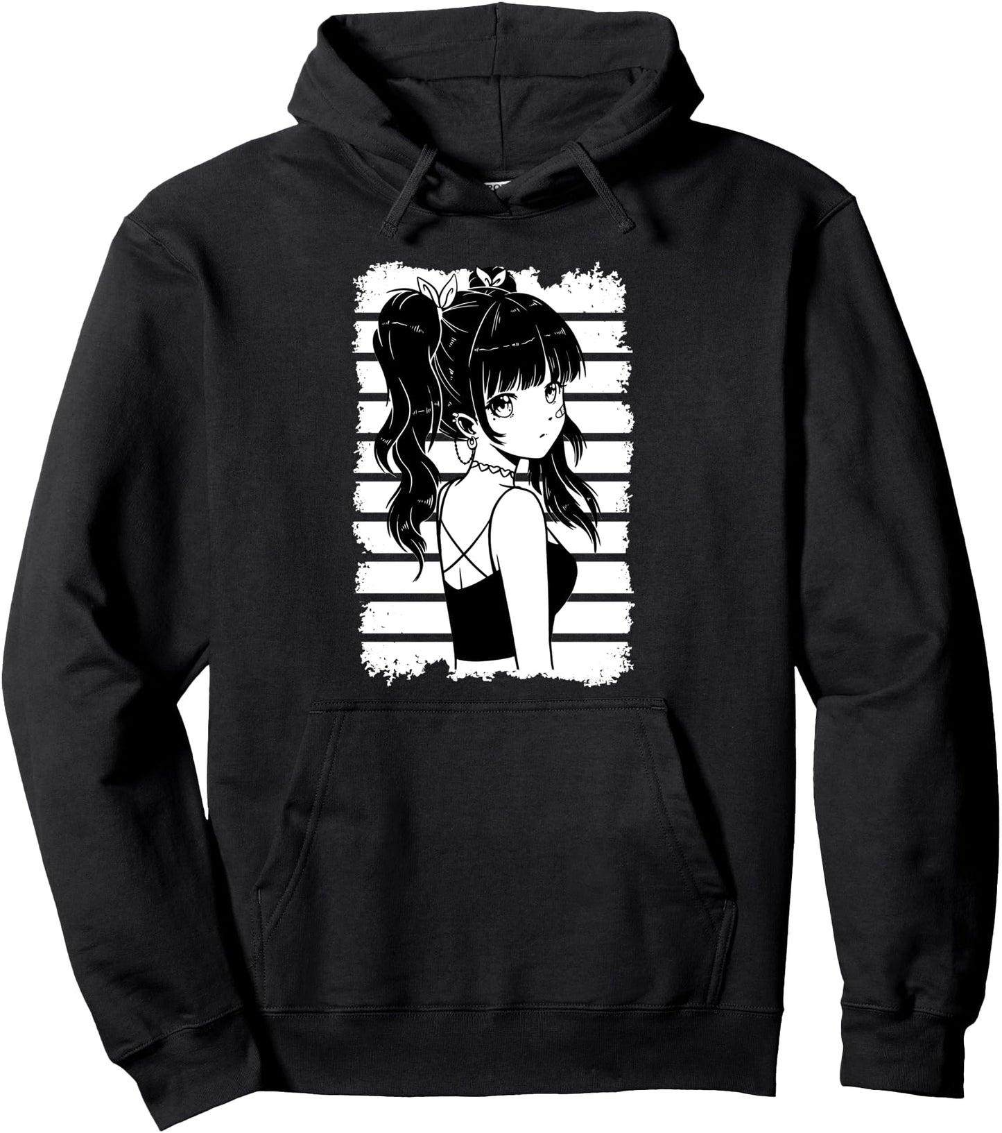 Kawaii Anime Goth Girl Otaku Japanese Aesthetic Vaporwave Pullover Hoodie
