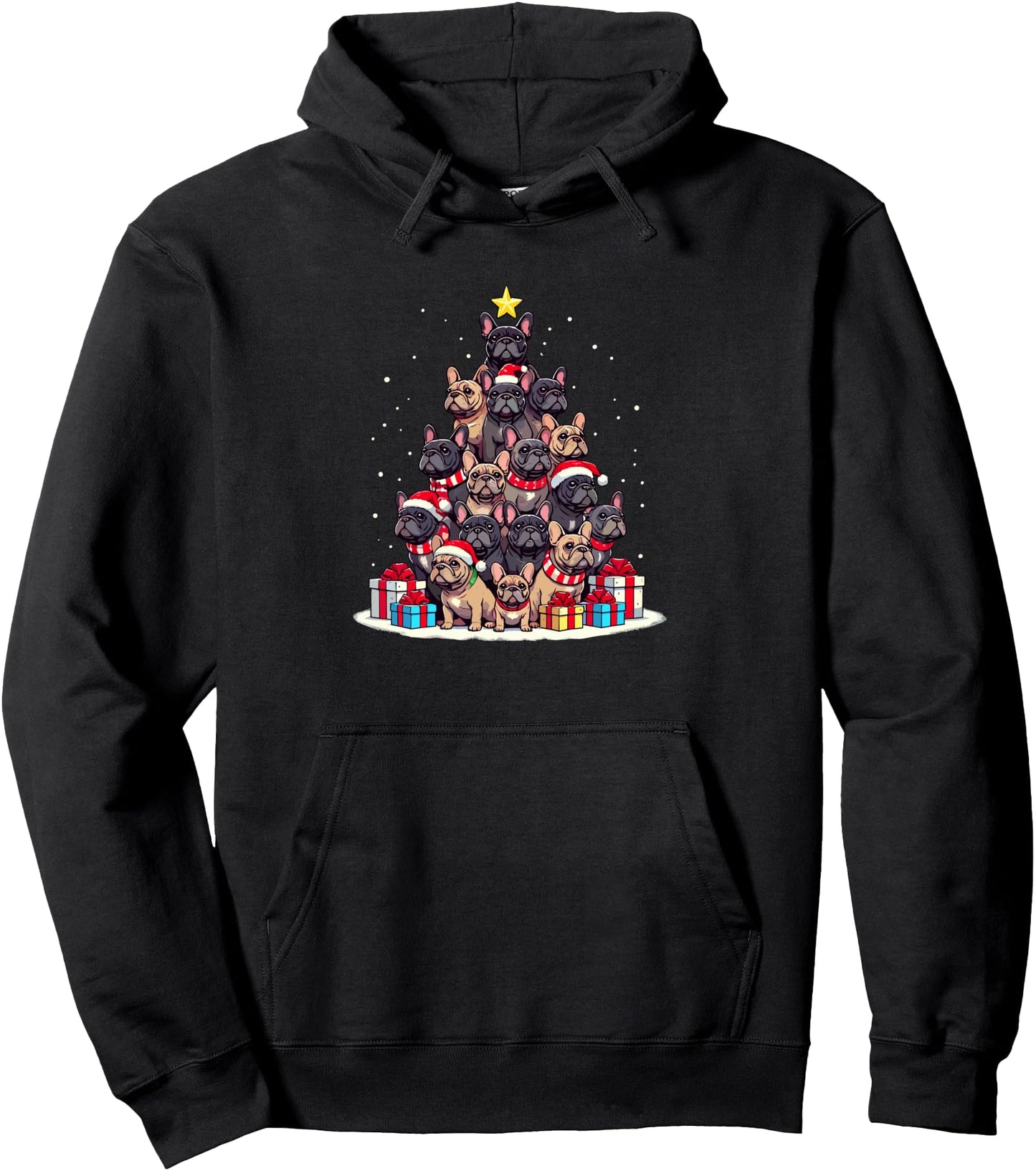 Christmas Tree French Bulldogs Frenchie French Bulldog Pullover Hoodie
