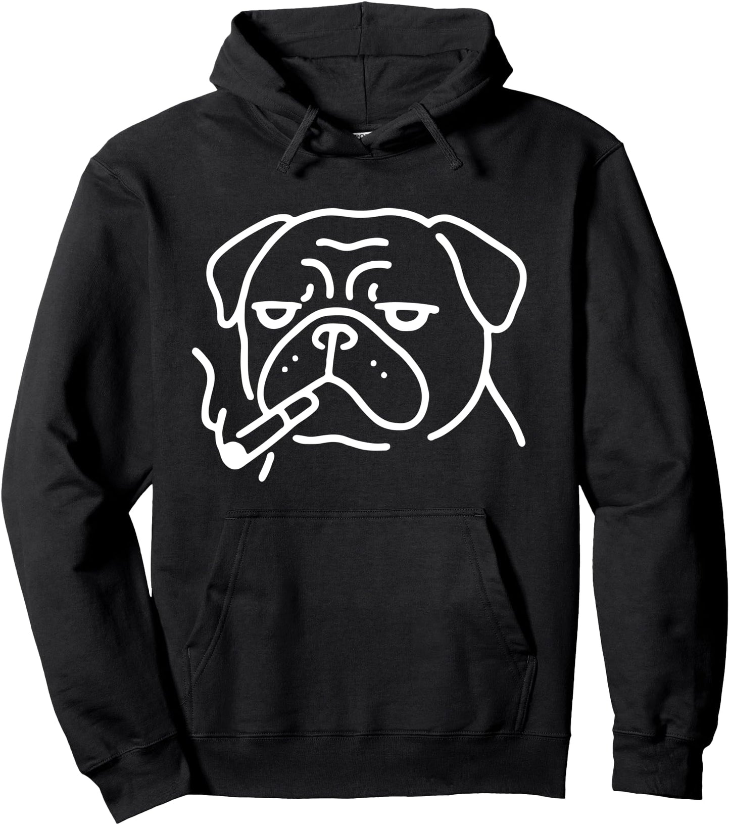 Casual Pug with Cigarette - Funny Design for Dog Fans Pullover Hoodie