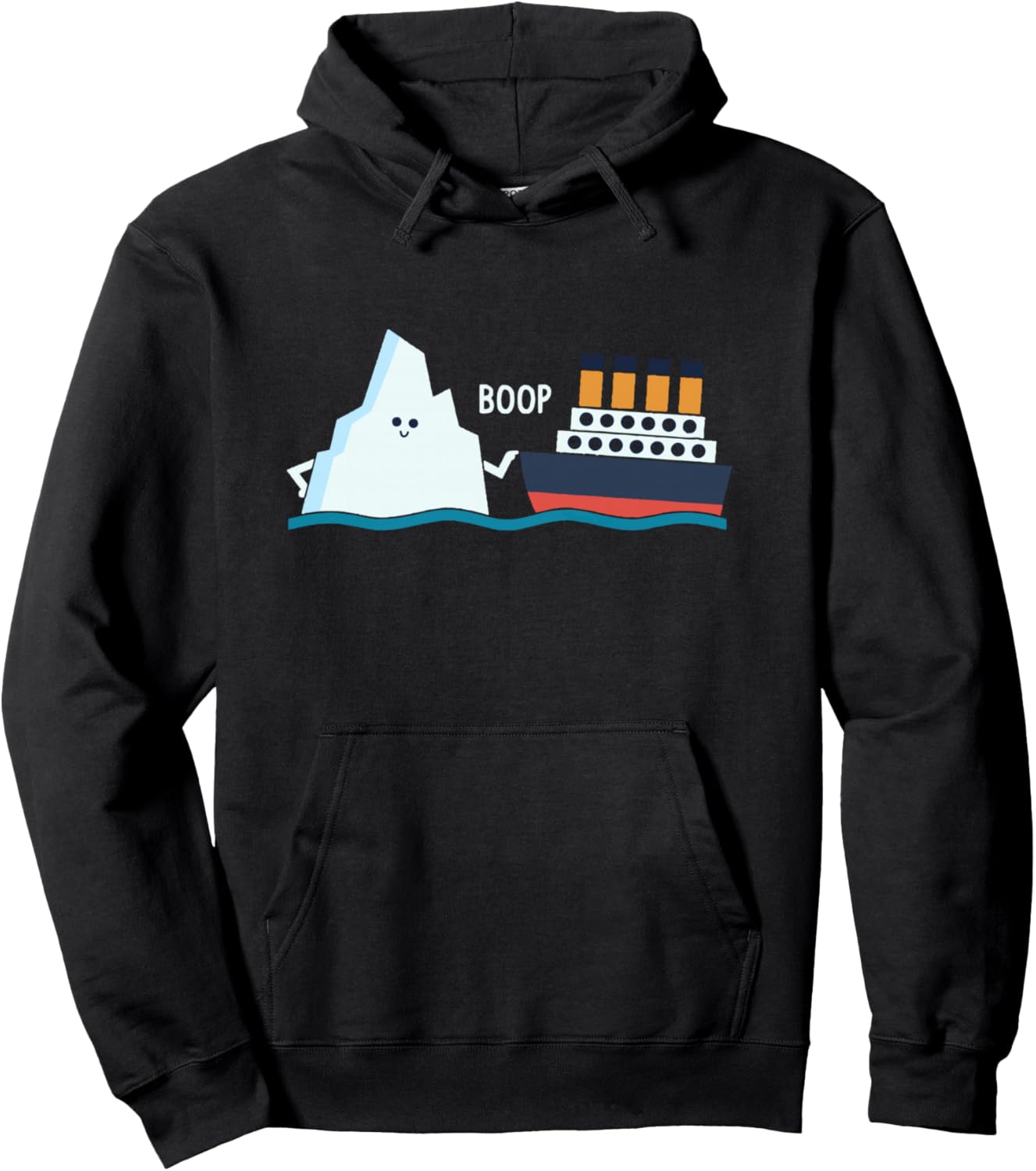 Titanic Funny Titanic and Iceberg Boop Parody for Boys Girls Pullover Hoodie