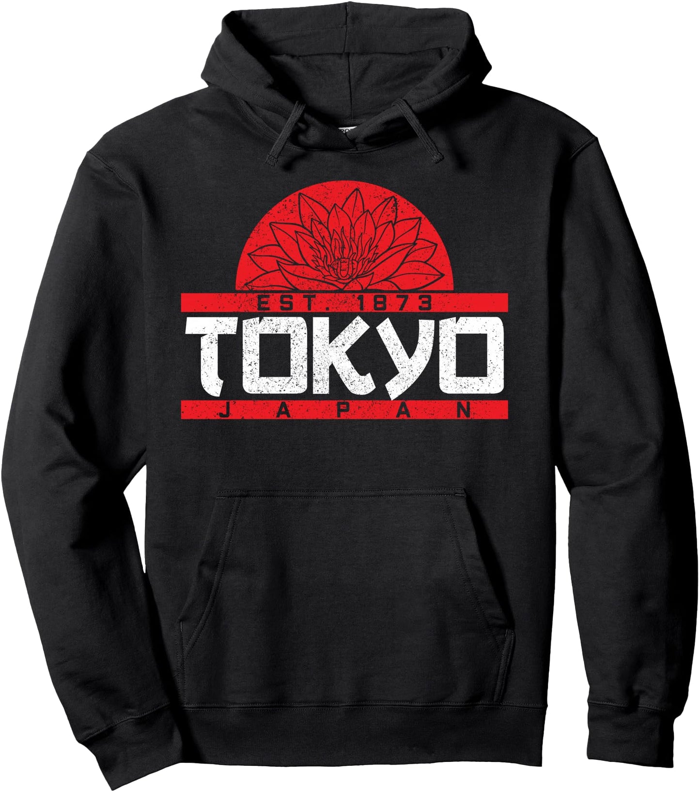 Japanese Souvenir, Tokyo Japan Est. 1873, Lotus Flower Pullover Hoodie