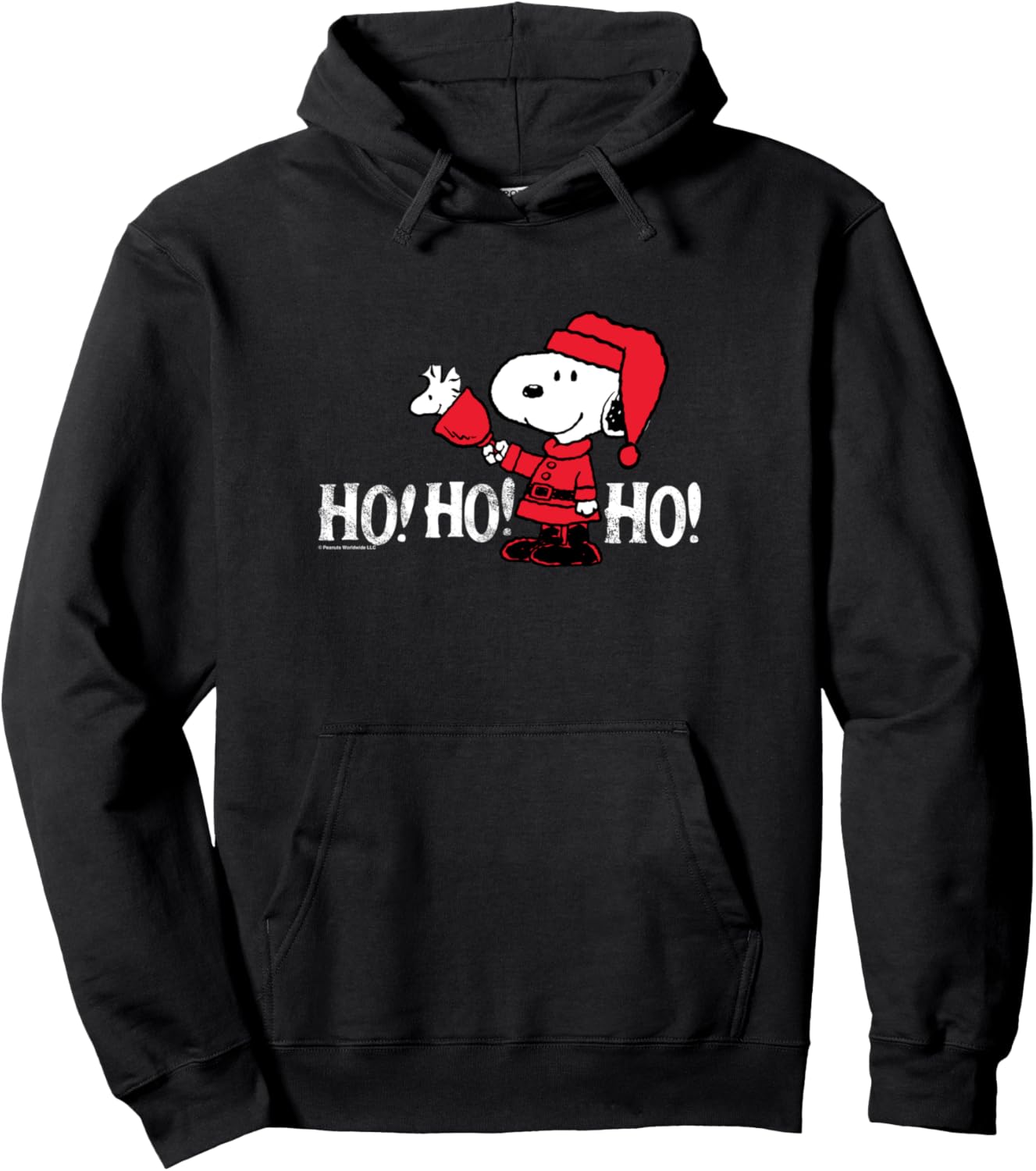 Peanuts Christmas Snoopy In A Santa Suit Ho Ho Ho Pullover Hoodie