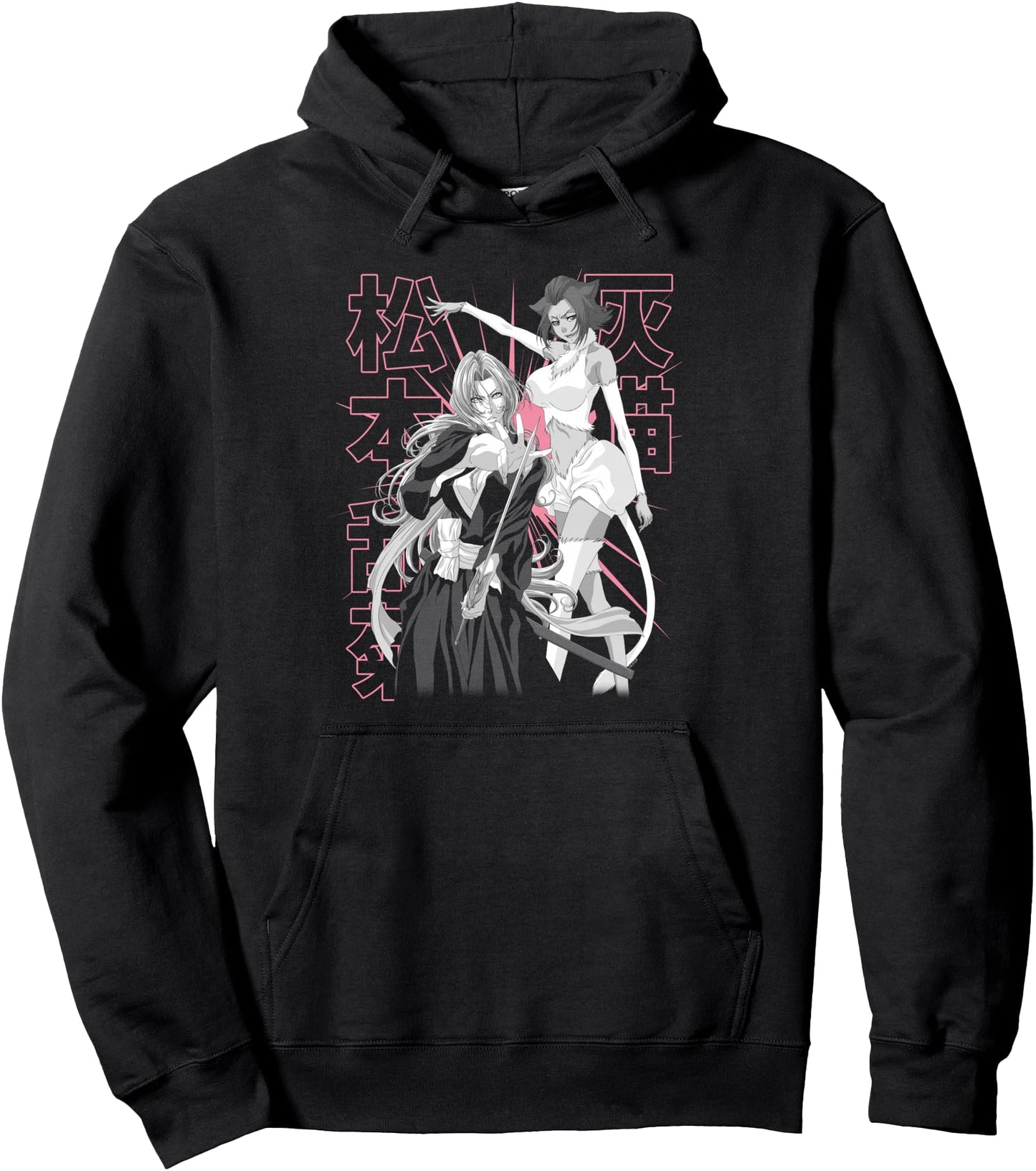 Bleach Rangiku and Haineko Silhouette Pose Anime Pullover Hoodie