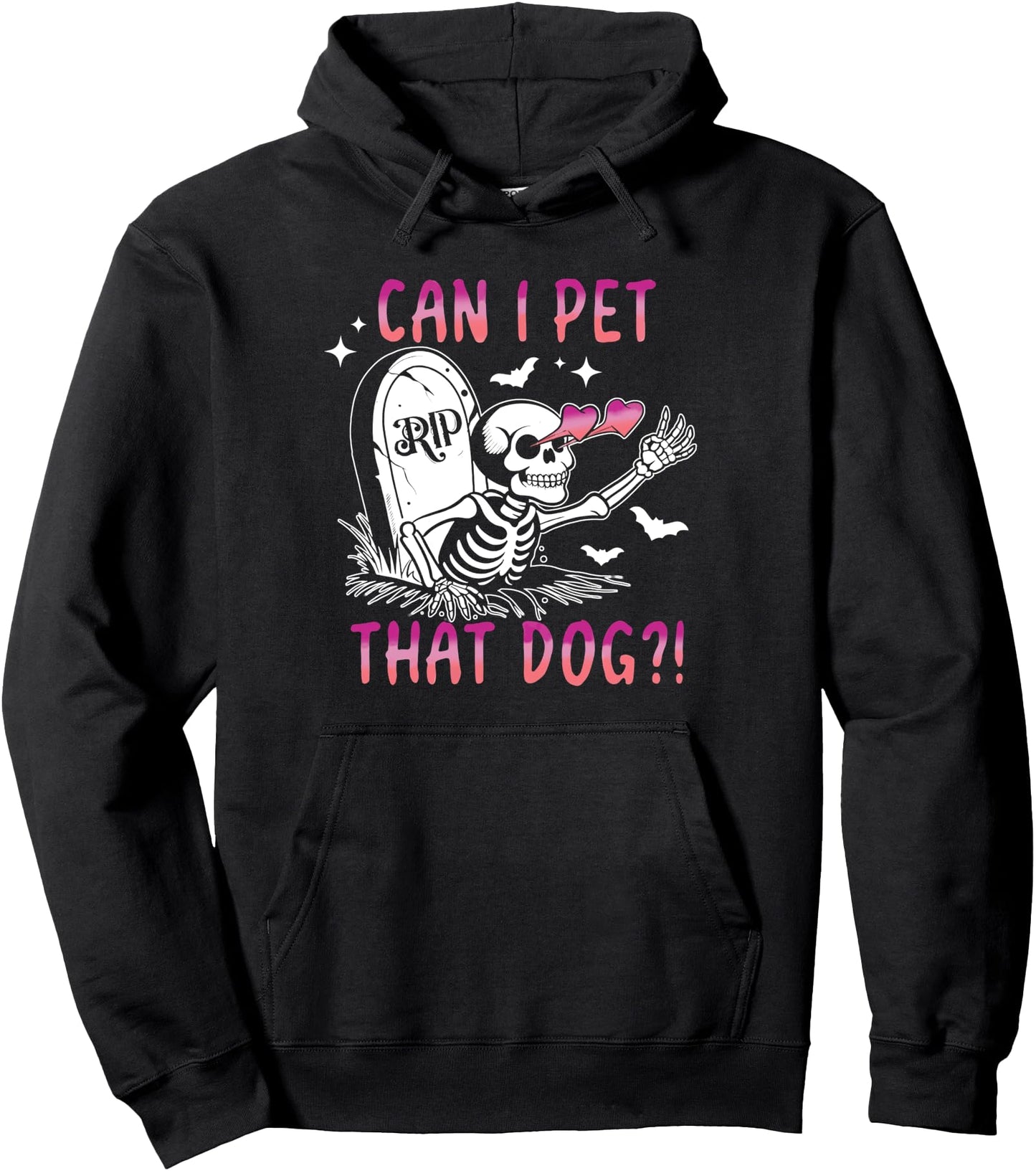 Can I Pet That Dog Skeleton Halloween Pullover Hoodie