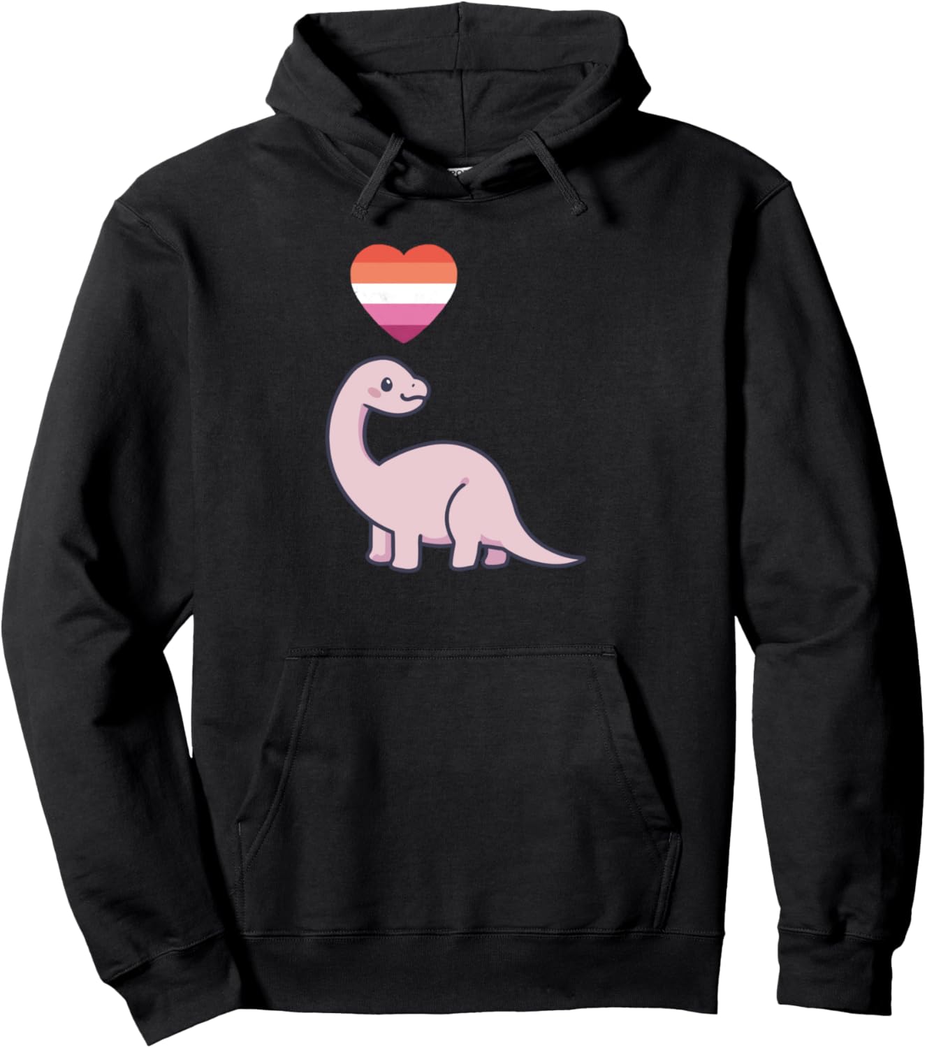 Lesbian Dinosaur LGBTQ Pride Flag Kawaii Anime Aesthetic Pullover Hoodie