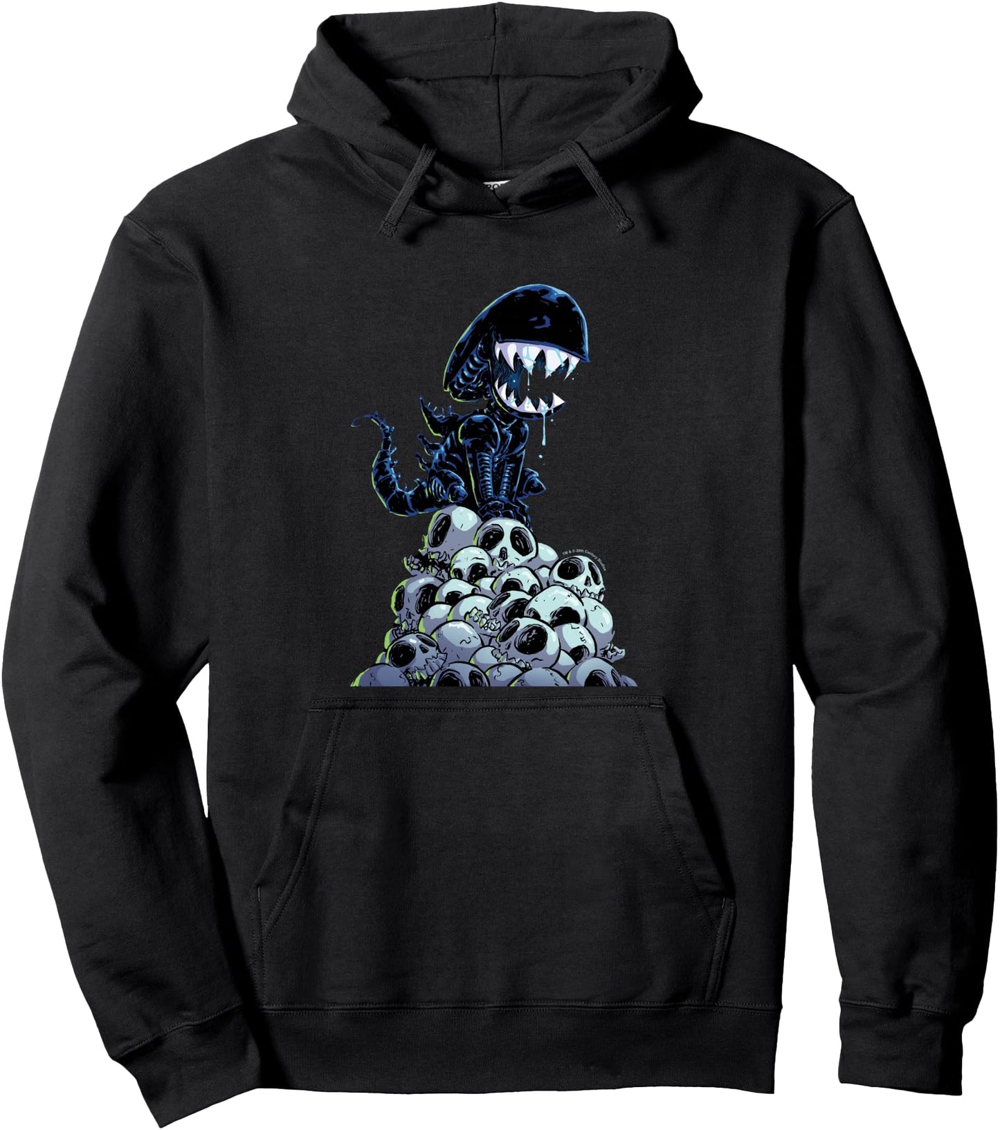 Aliens Xenomorph In Skull Mountain Big Chest Chibi Poster Pullover Hoodie