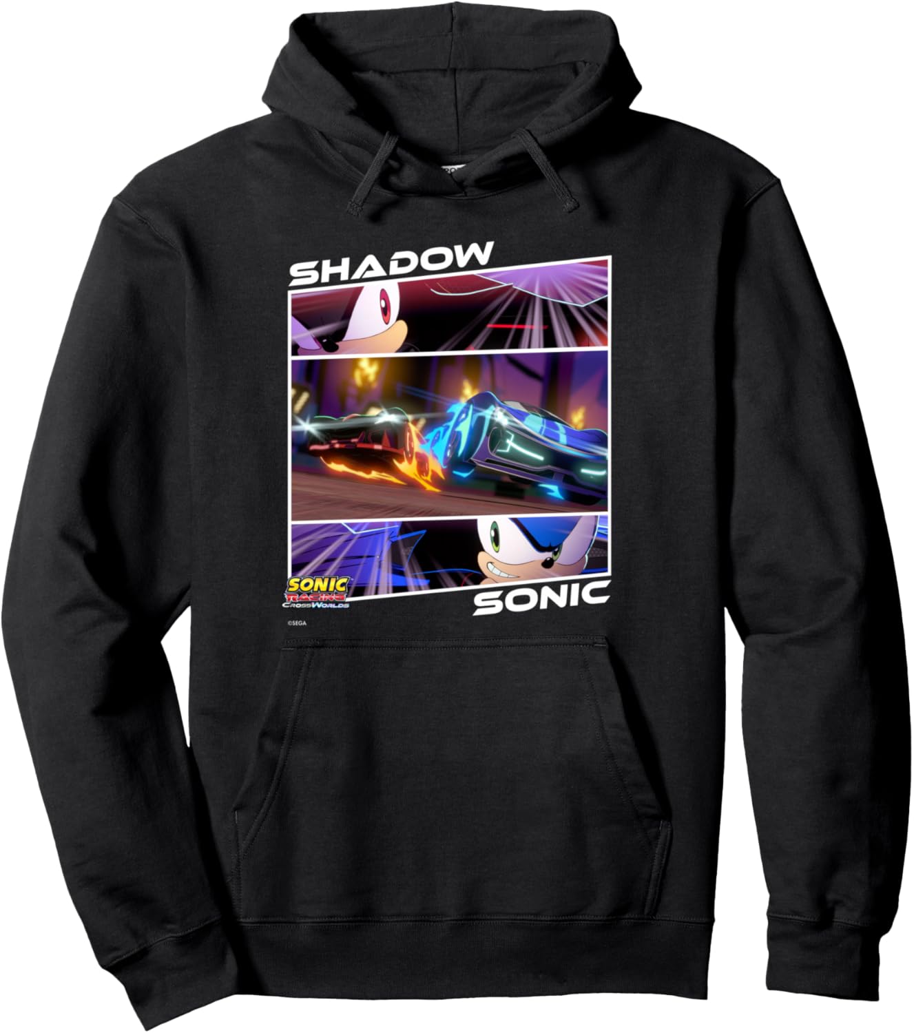 Sonic Racing CrossWorlds - Shadow Vs. Sonic, Head-to-Head Pullover Hoodie
