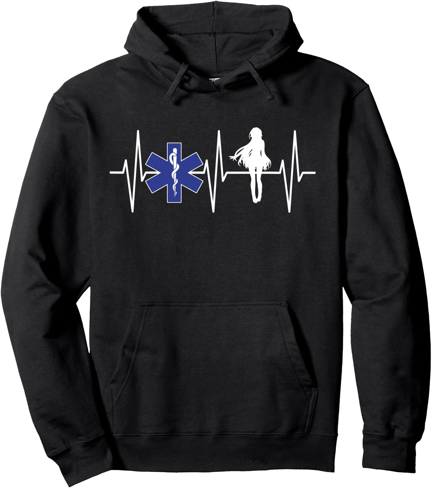 EMS Shirt Anime Lover EMT Paramedic Heartbeat Anime Pullover Hoodie