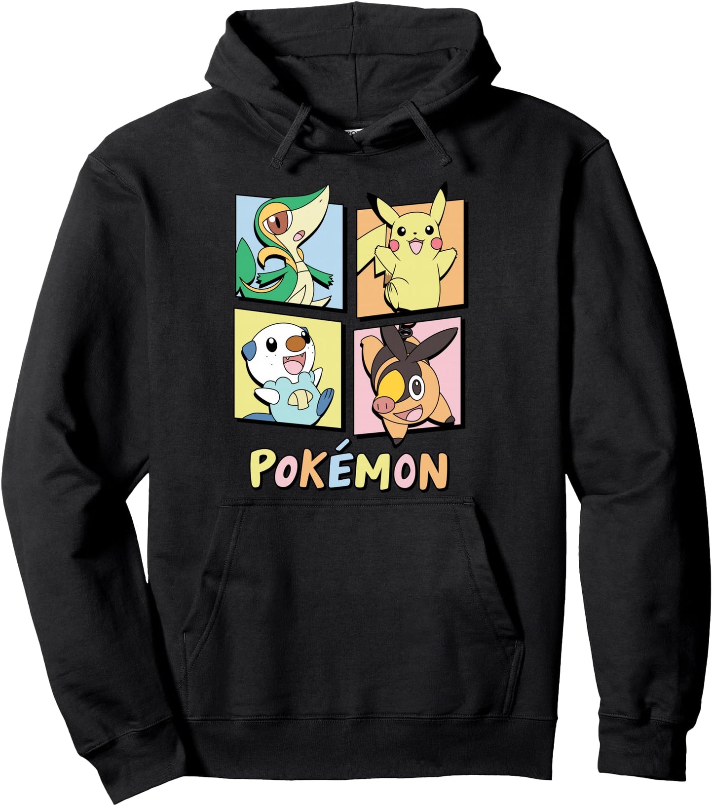 Pokmon - Pikachu Snivy Tepig Oshawott Gen V Starters Grid Pullover Hoodie