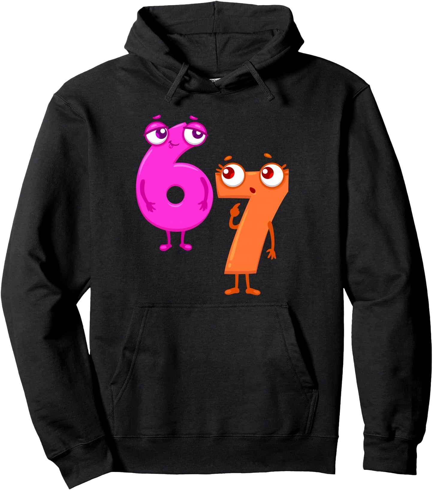 Funny Six Seven 6 7 Meme Cartoon Men Women Pullover Hoodie