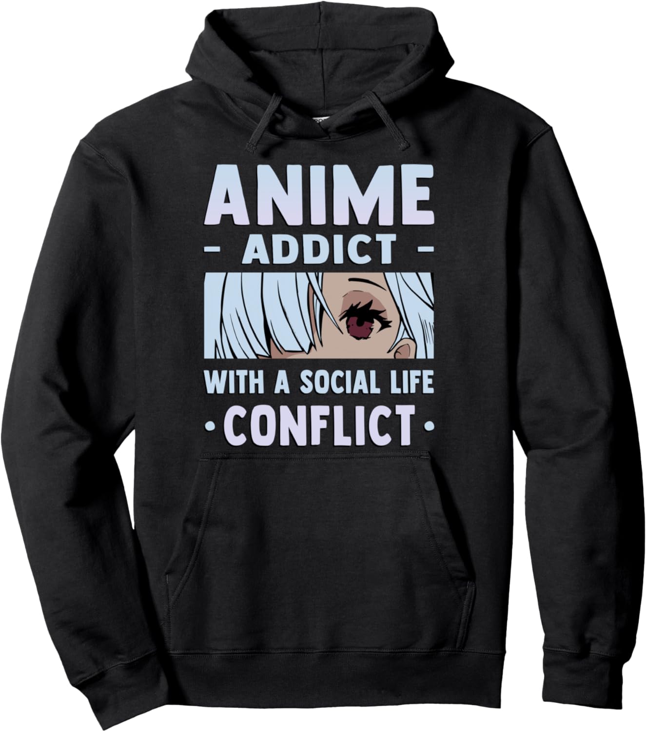 Anime Addict With A Social Life Conflict - Otaku Anime Lover Pullover Hoodie