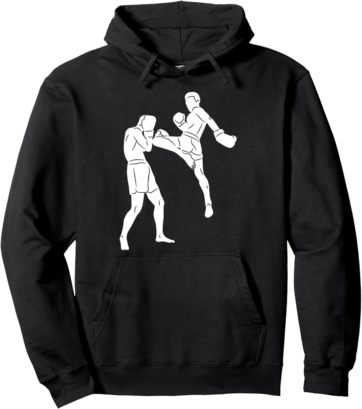 Silhouette Muay Thai Kickboxing MMA Martial Arts Fighter Pullover Hoodie