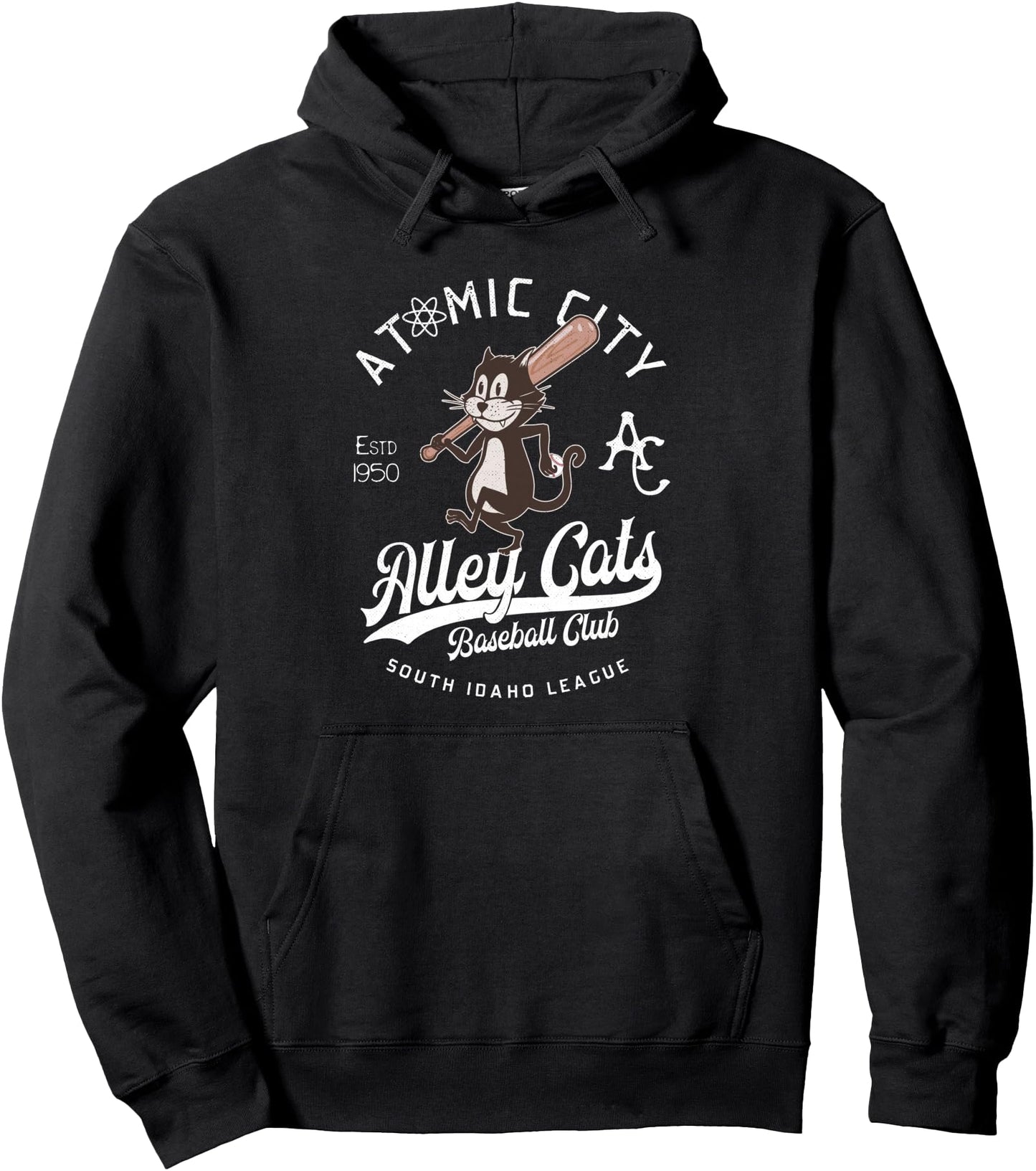 Atomic City Alley Cats Retro Minor League Baseball Team Pullover Hoodie