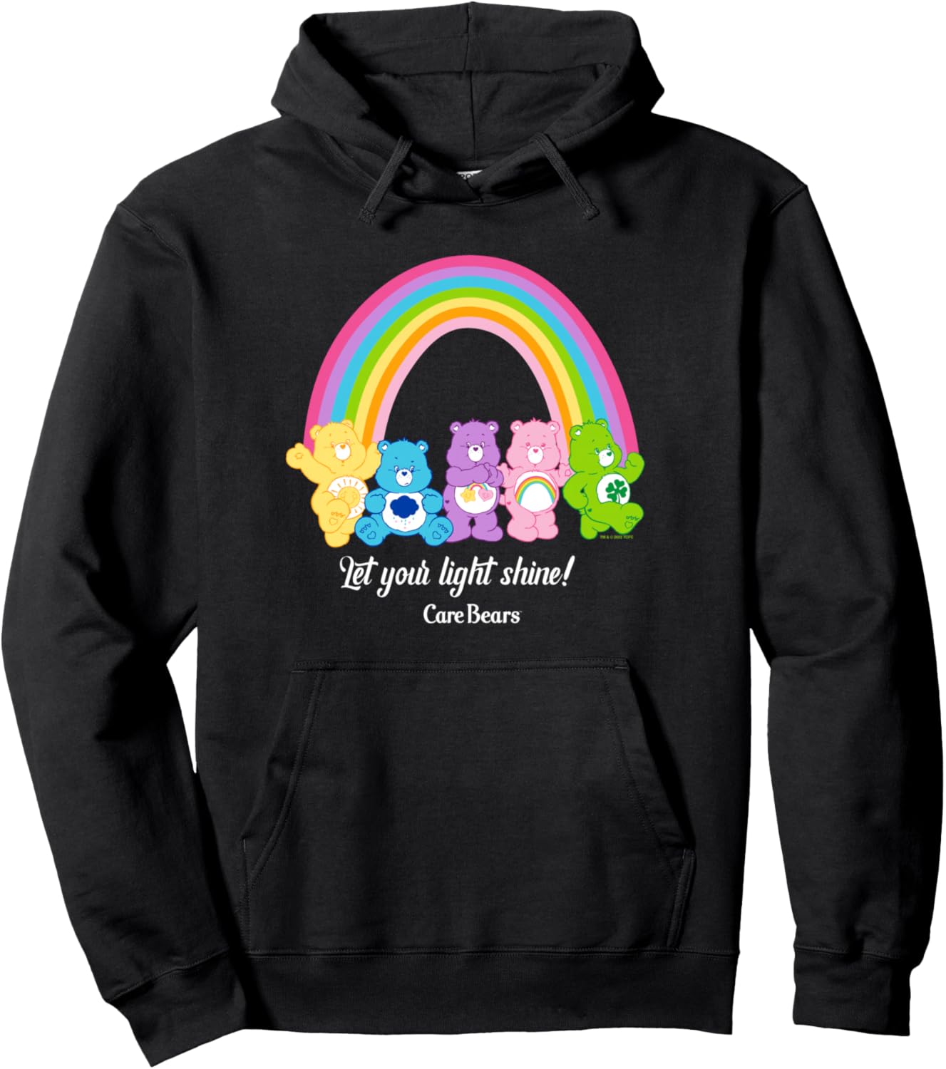 Care Bears Let Your Light Shine Vintage Rainbow Group Poster Pullover Hoodie