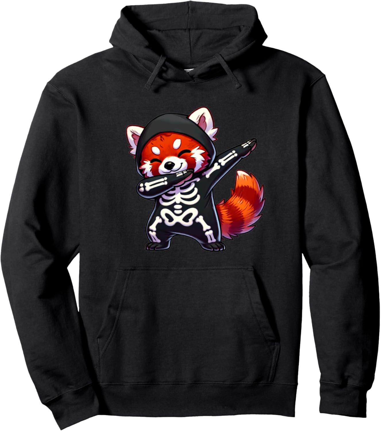 Red Panda Halloween Skeleton Kids Women Men Red Panda Pullover Hoodie
