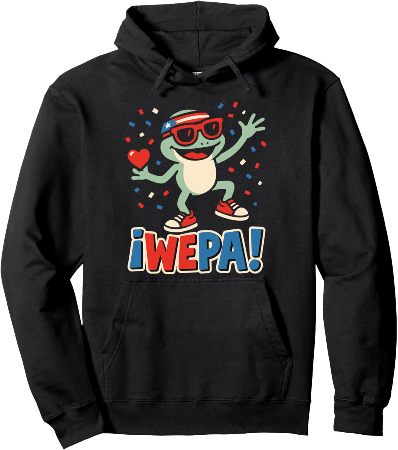 Wepa Puerto Rican Frog Coqui Funny Boricua Pride Latin Party Pullover Hoodie
