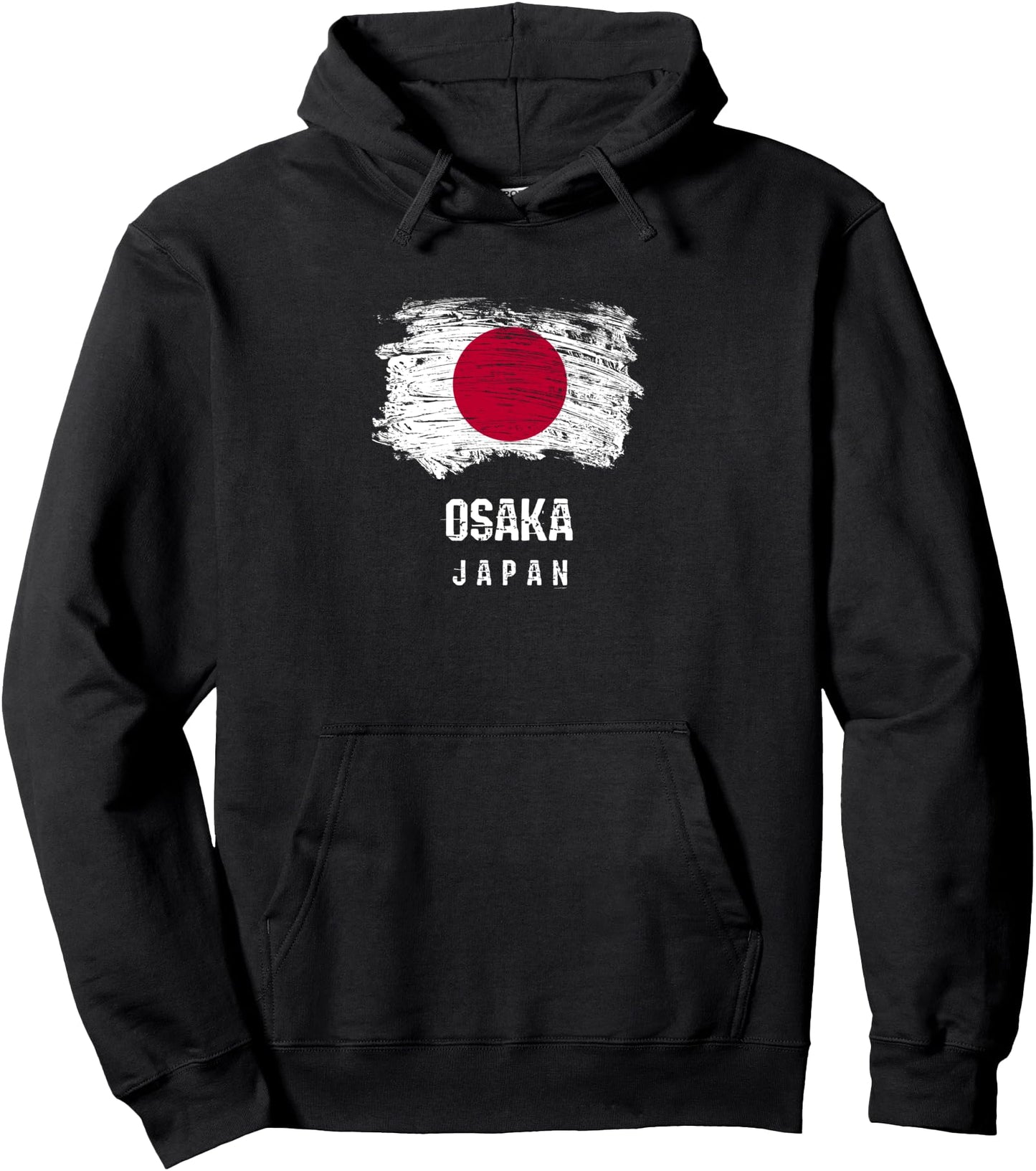 Osaka Japan Vacation Souvenir Japanese Flag Distressed Pullover Hoodie