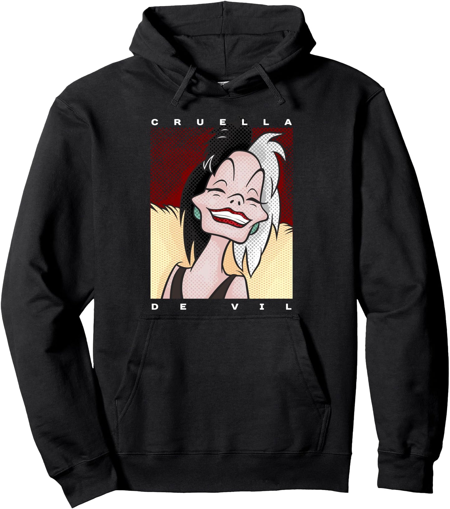 Disney Dalmatians Cruella Smile Portrait Pullover Hoodie Pullover Hoodie