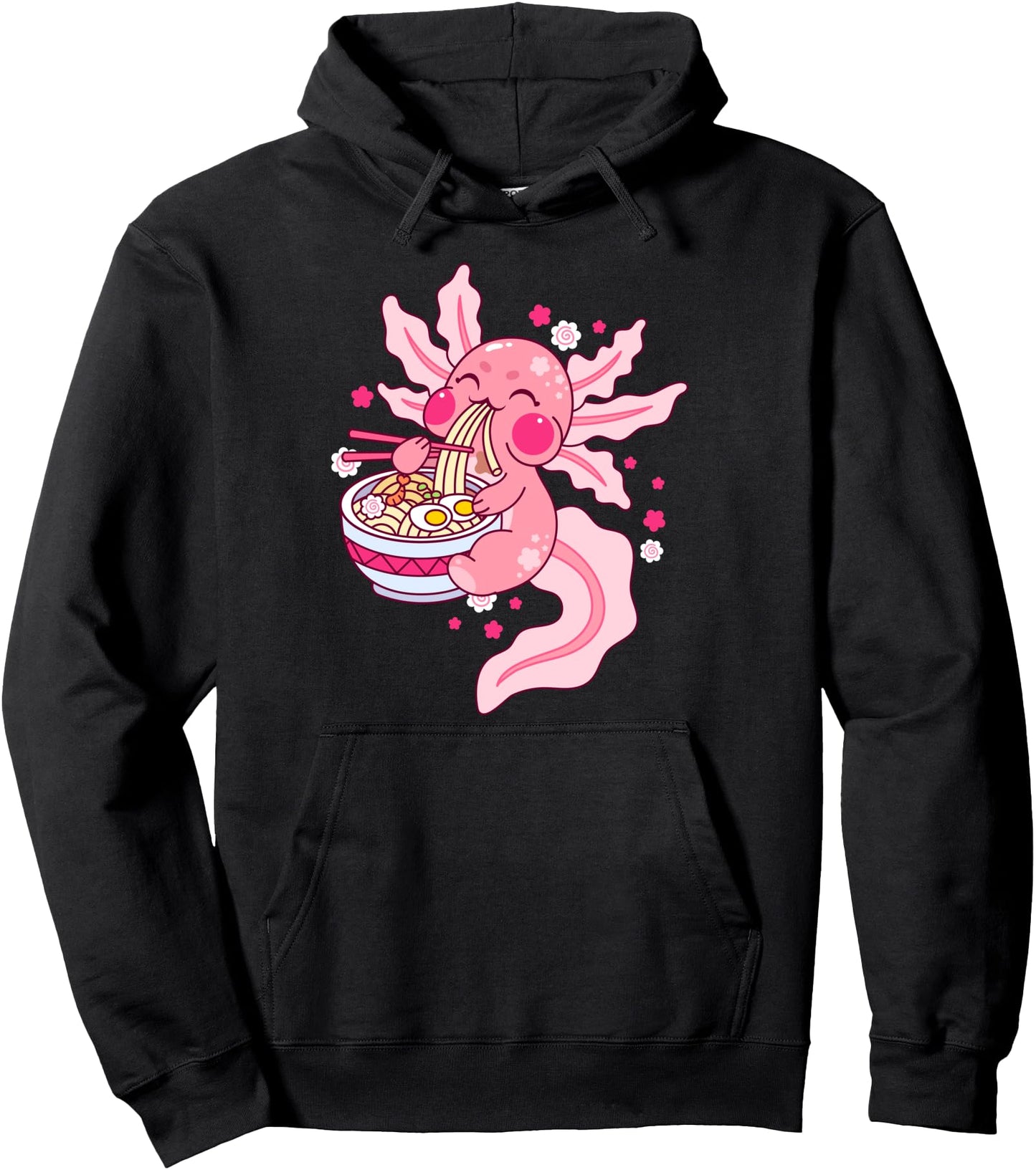 Ramen Axolotl Kawaii Cute Anime Otaku Japanese Ramen Noodles Pullover Hoodie