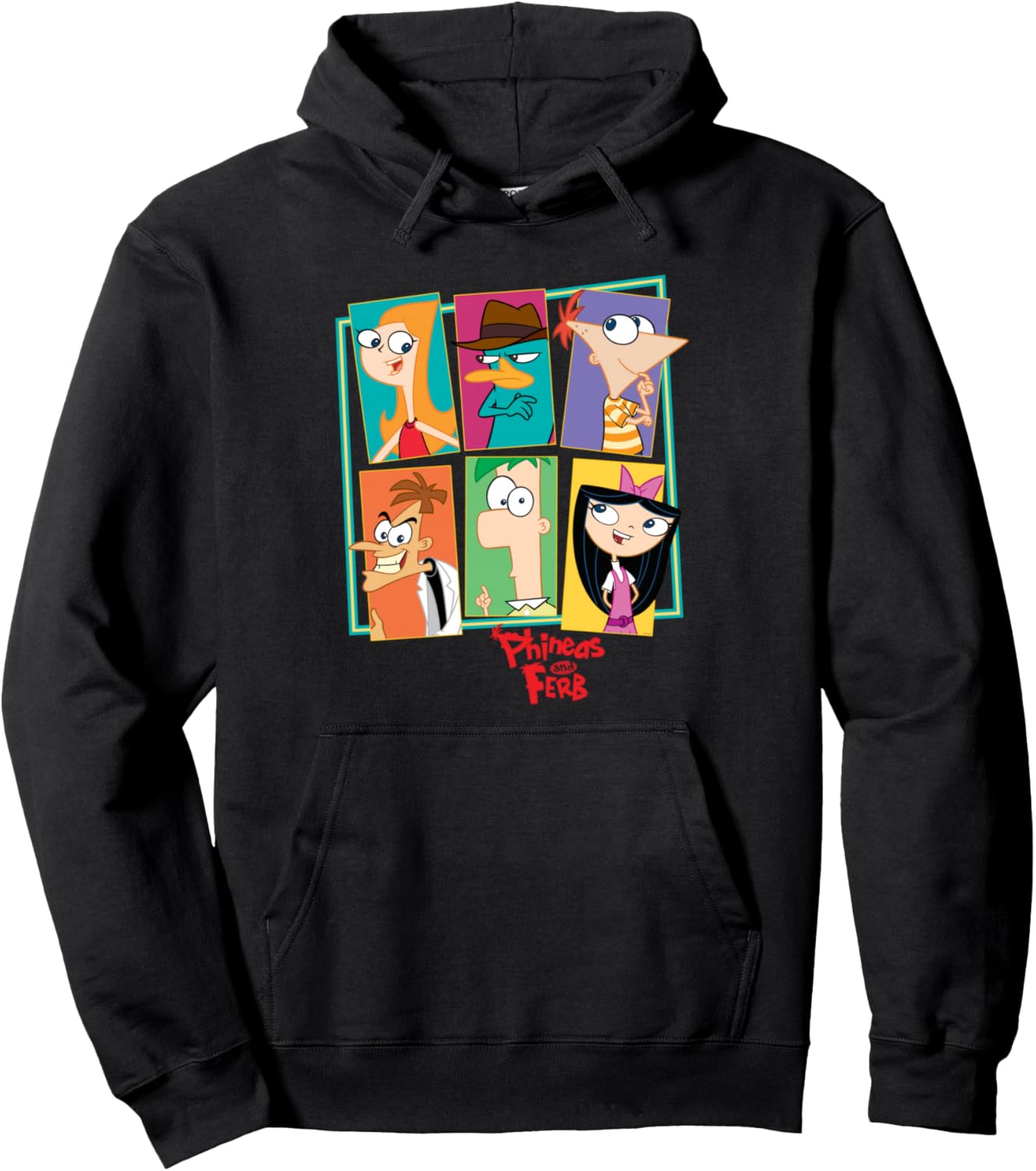 Disney Phineas and Ferb Character Collage Pullover Hoodie