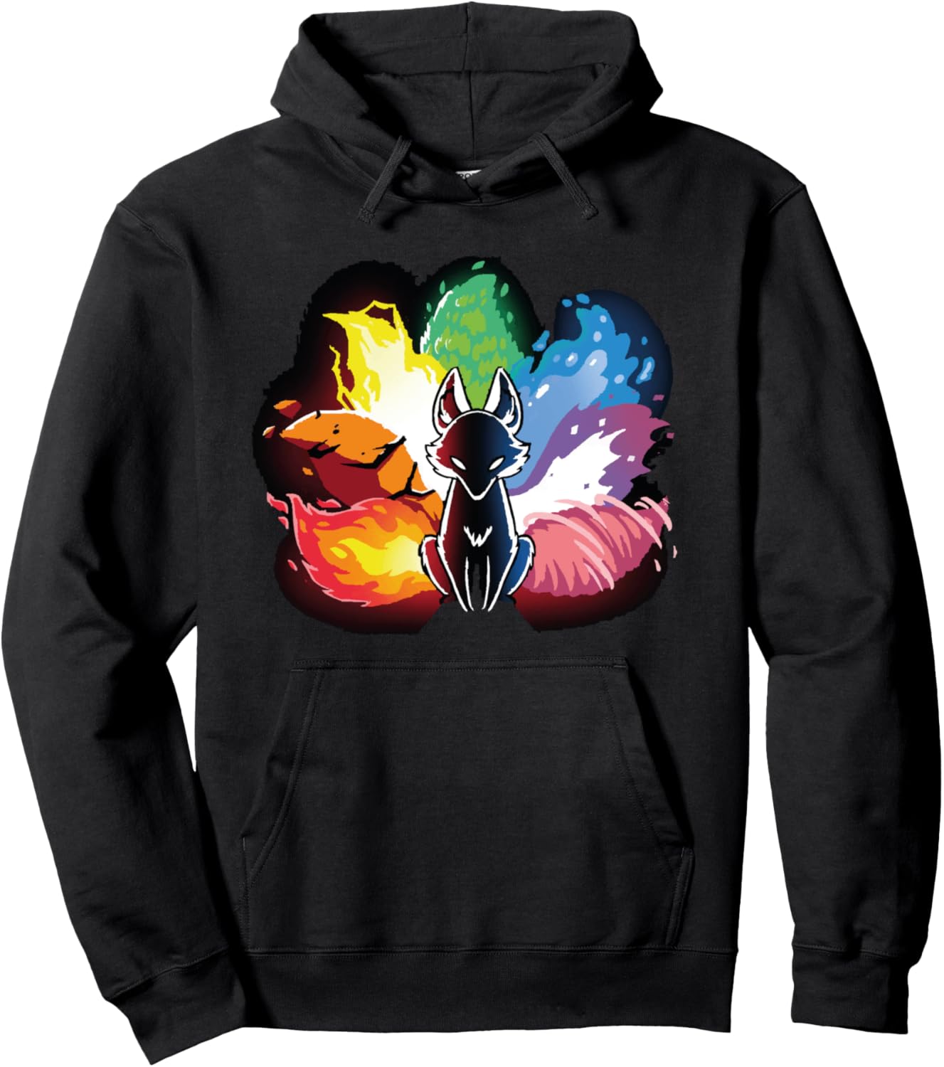 Japanese fox kitsune with the seven elements Pullover Hoodie