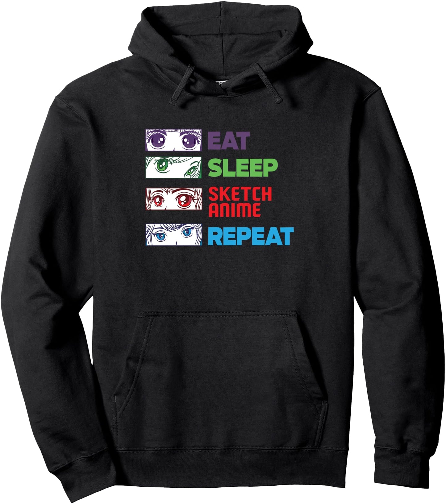 Eat Sleep Sketch Anime Repeat Sketching Funny Anime Lover Pullover Hoodie