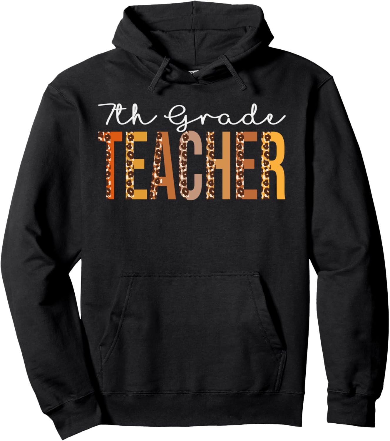7th Grade Teacher leopard Fall Autumn Lovers Thanksgiving Pullover Hoodie