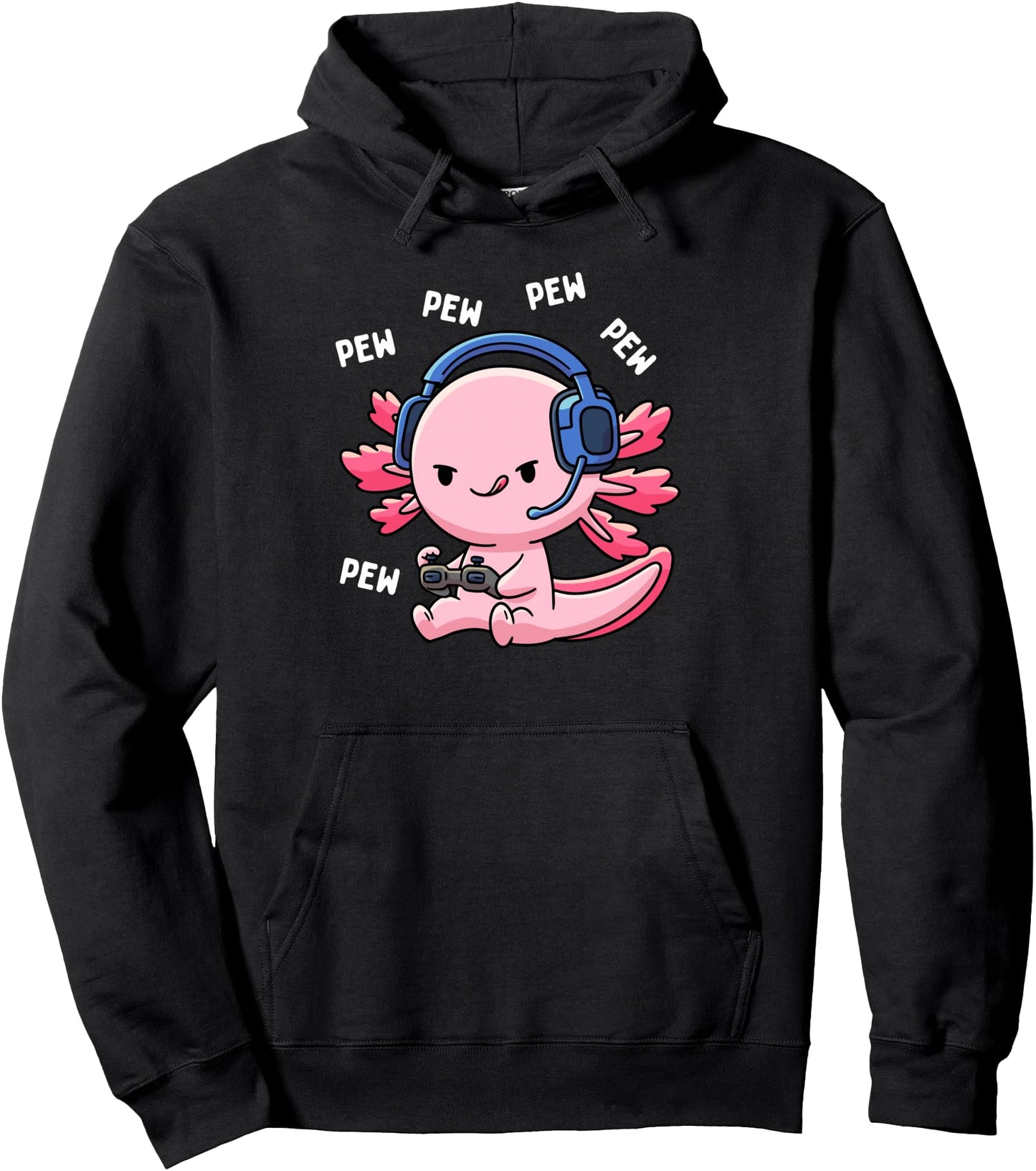 Axolotl Gaming Boys Girls Anime Video Game Pew Gamer Pullover Hoodie