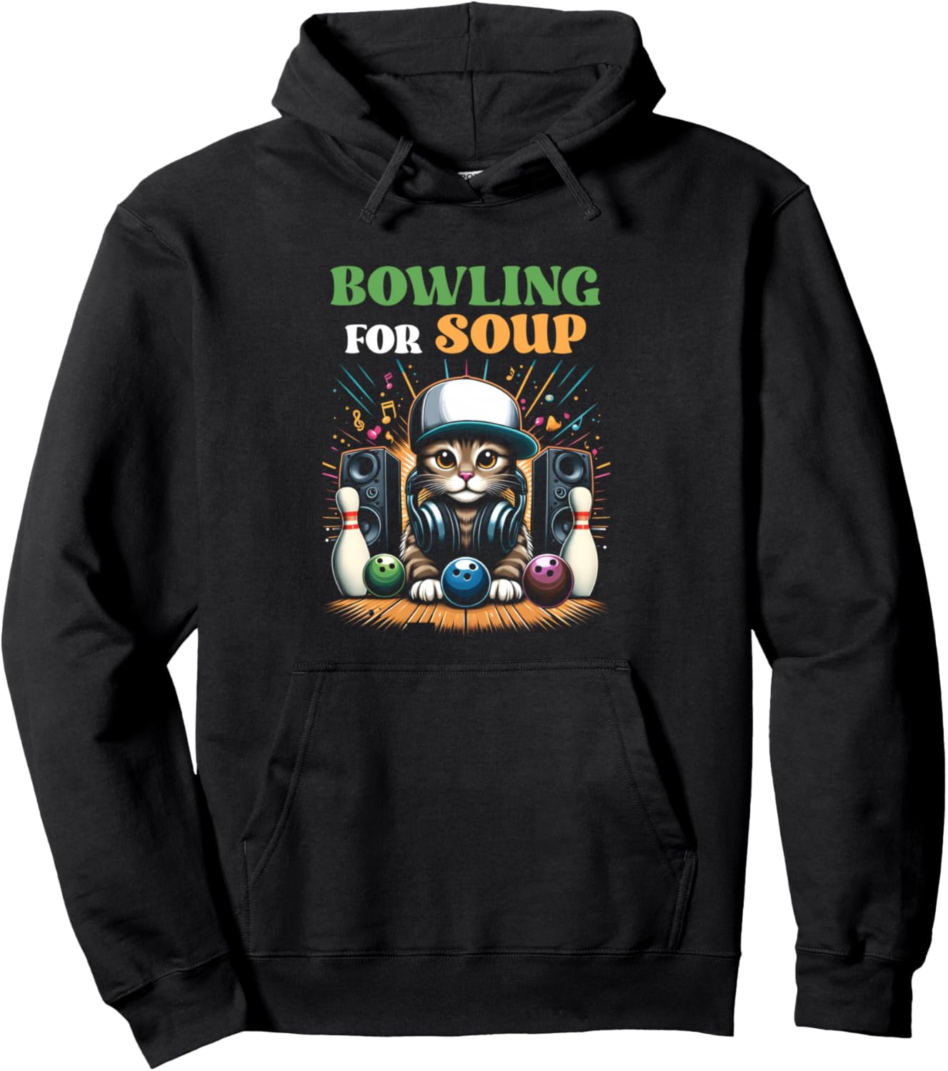 Bowling For Soup Music Cat Style DJ Cat Wearing Headphone Pullover Hoodie