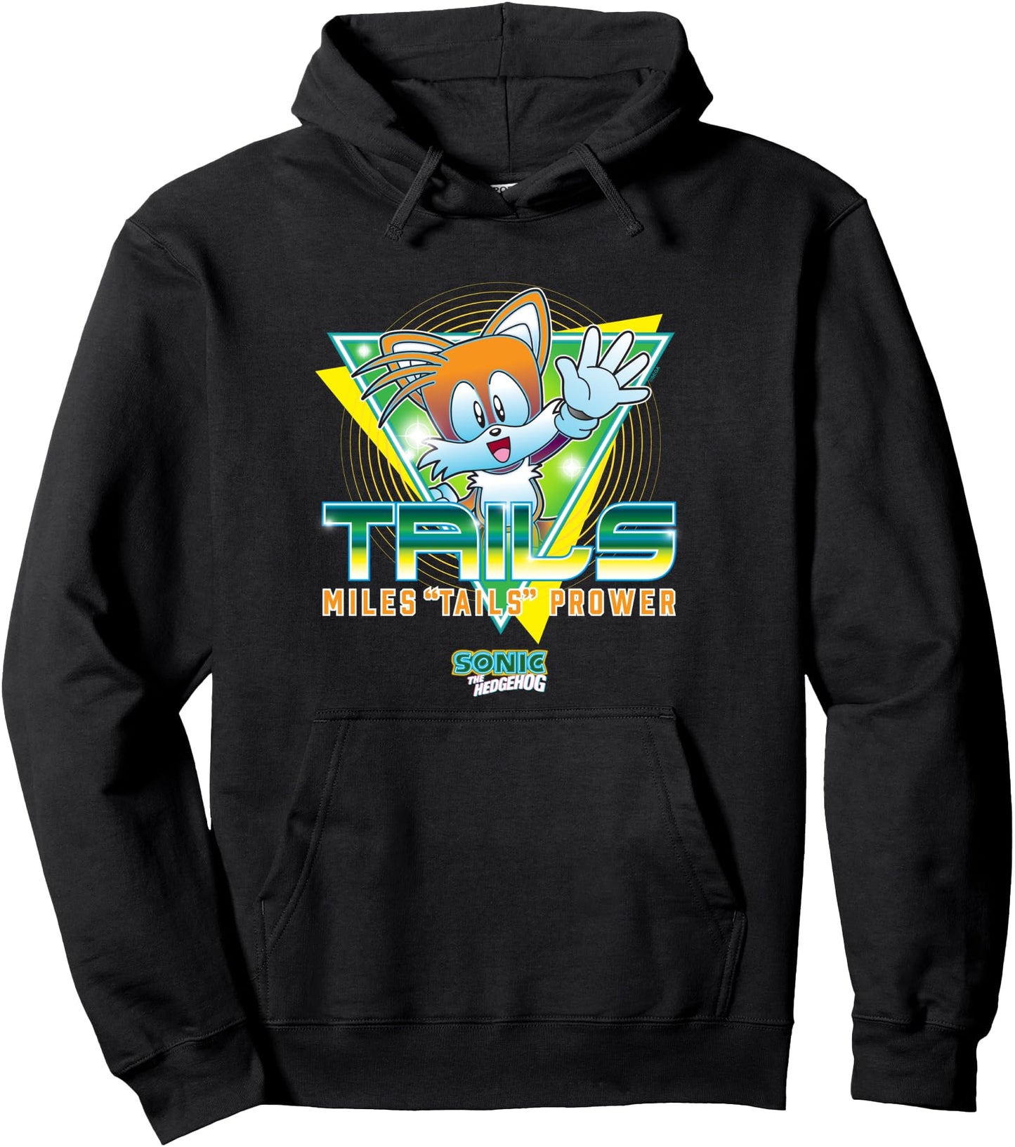 Sonic The Hedgehog Miles Tails Prower Retro Neon Logo Pullover Hoodie