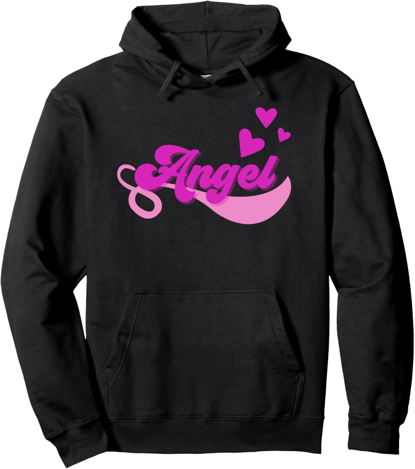 Cute Angel y2k Aesthetic pink hearts - Word Angel - Anime Pullover Hoodie