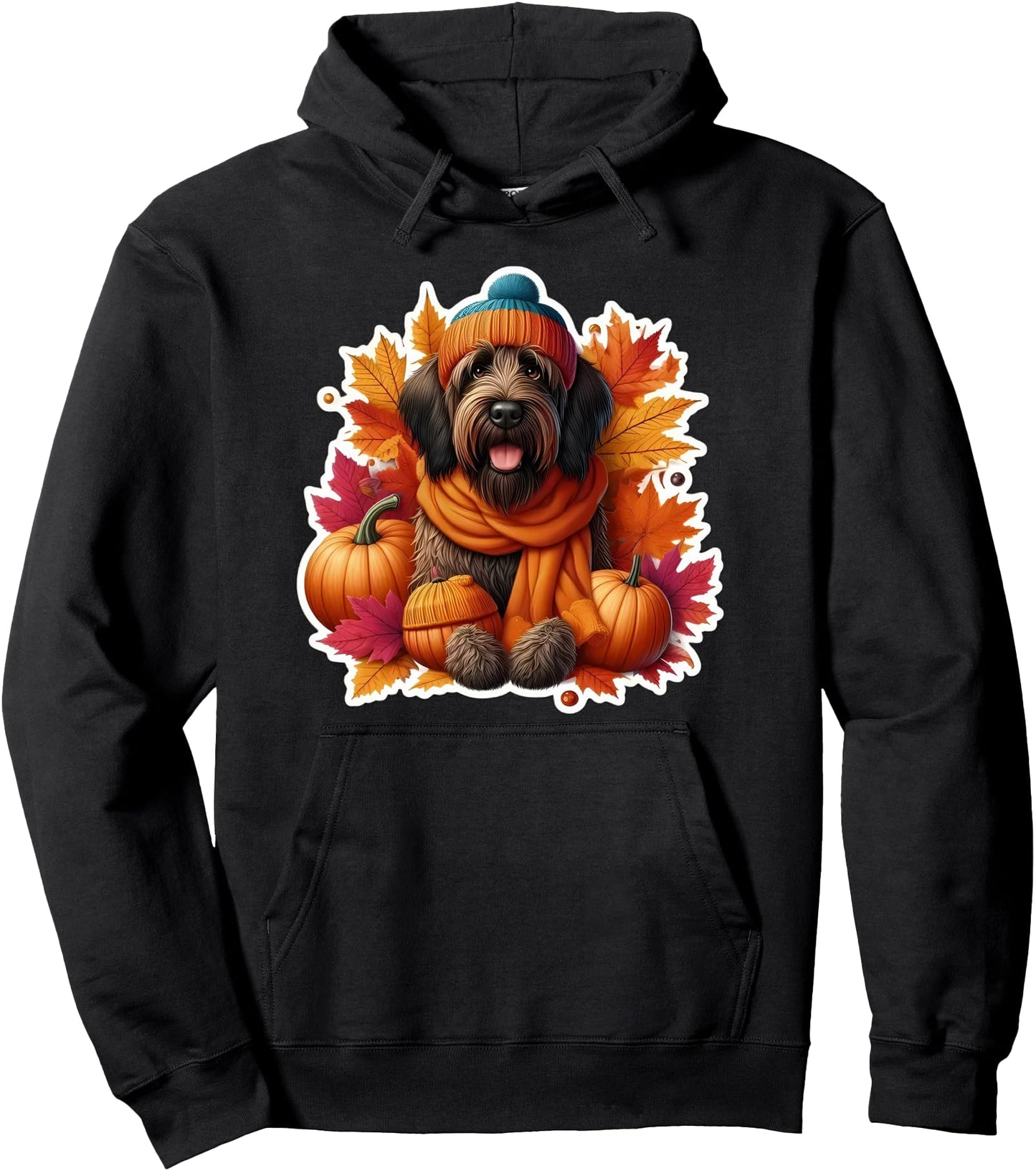 Autumn Fall Wirehaired Pointing Griffon Dog Owner Vintage Pullover Hoodie