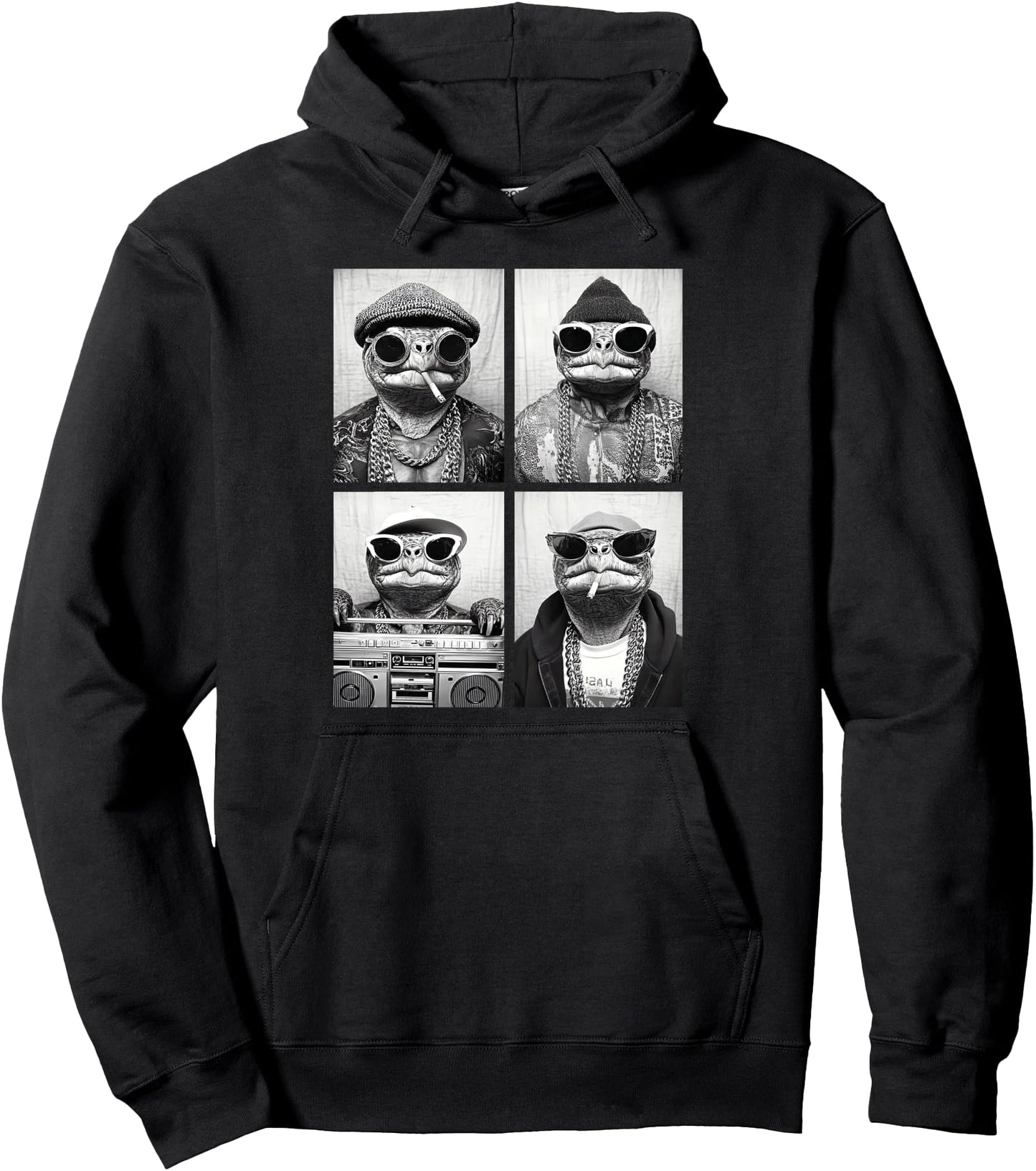 Funny Gangster Tortoise Hip Hop Rapper Urban 90s Pullover Hoodie