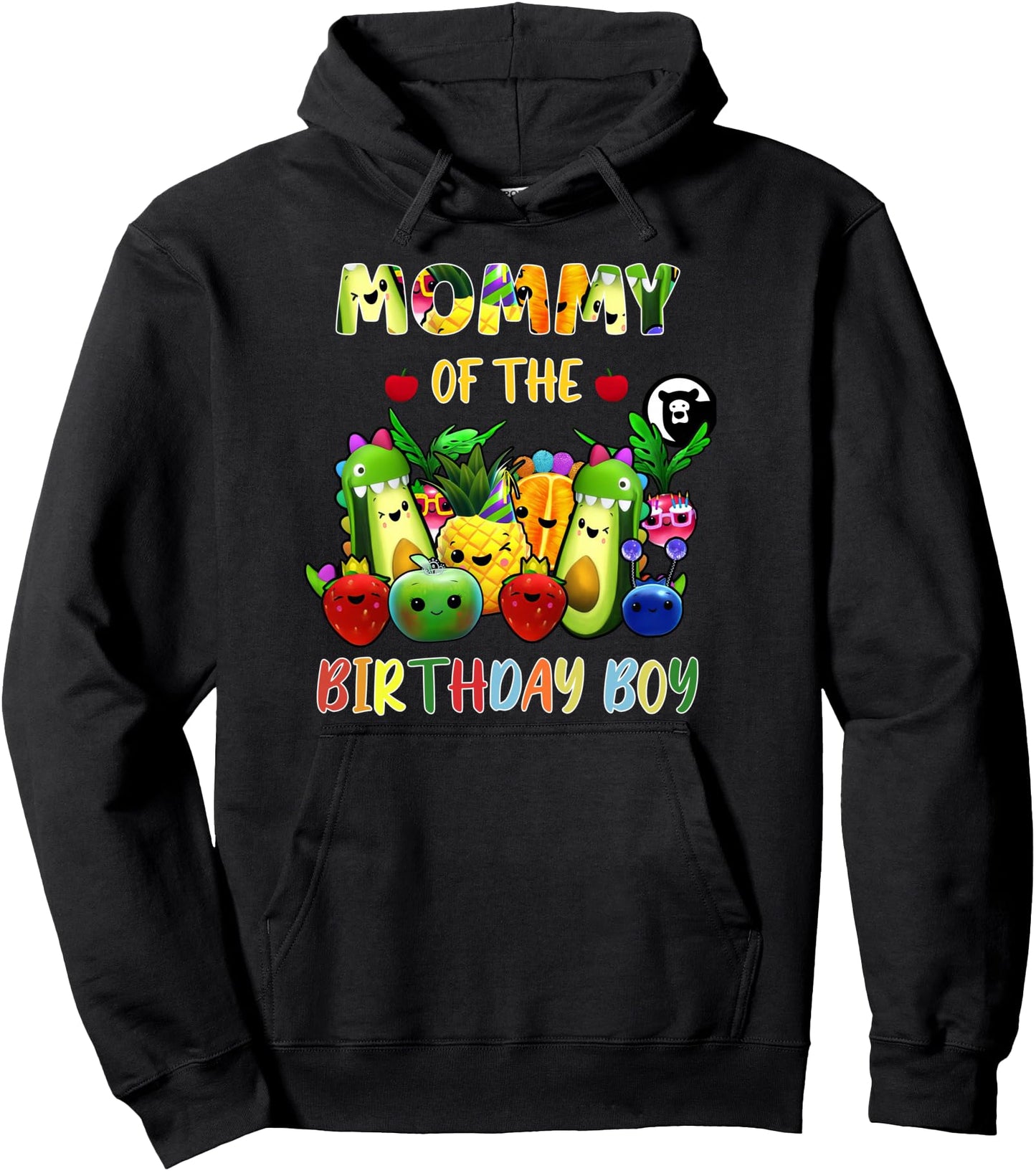 Mommy Of The Birthday Boy Family Fruit Birthday Hey Bear Pullover Hoodie