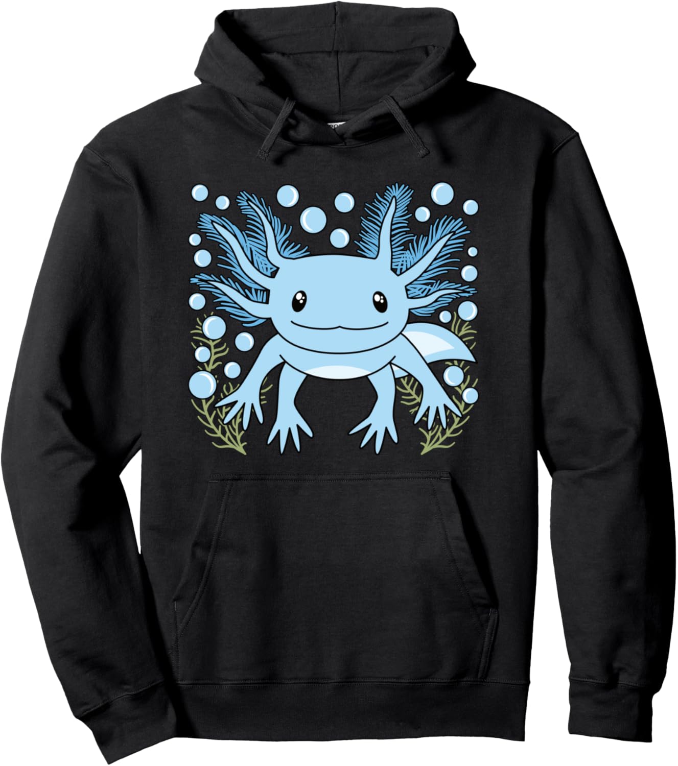 Blue Axolotl Kawaii Axolotl Lover Pullover Hoodie