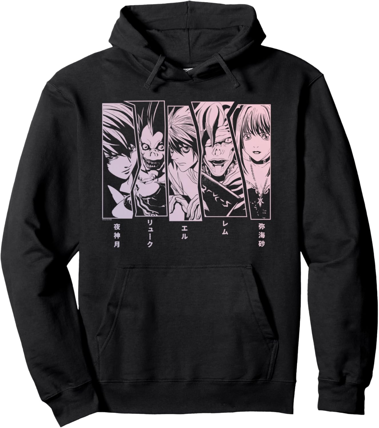 Death Note 5 Panel Faces Pullover Hoodie